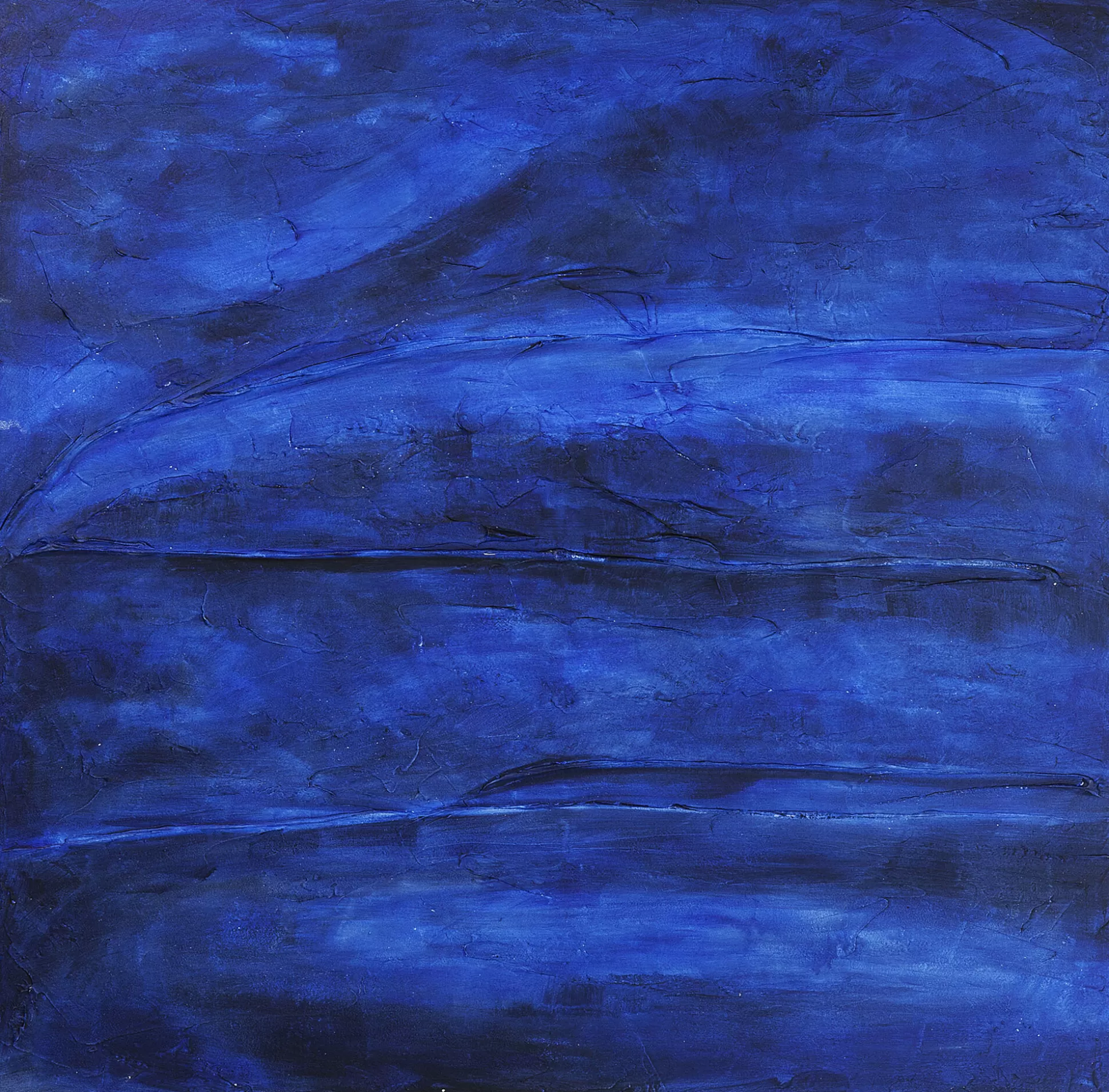 Store Acrylschilderij Abstract Deep Blauw 155X155Cm Schilderijen