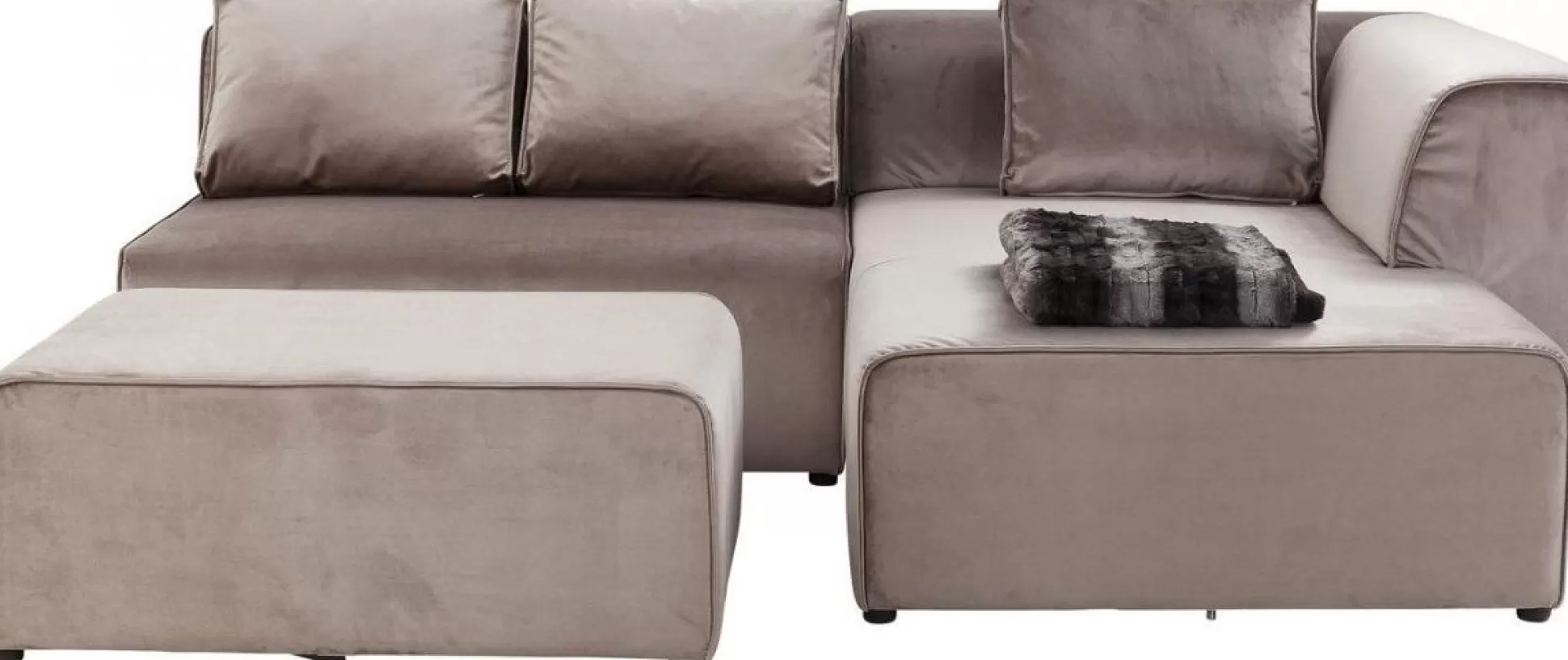 Flash Sale Bank Infinity Fluweel Taupe Rechts Hoekbanken