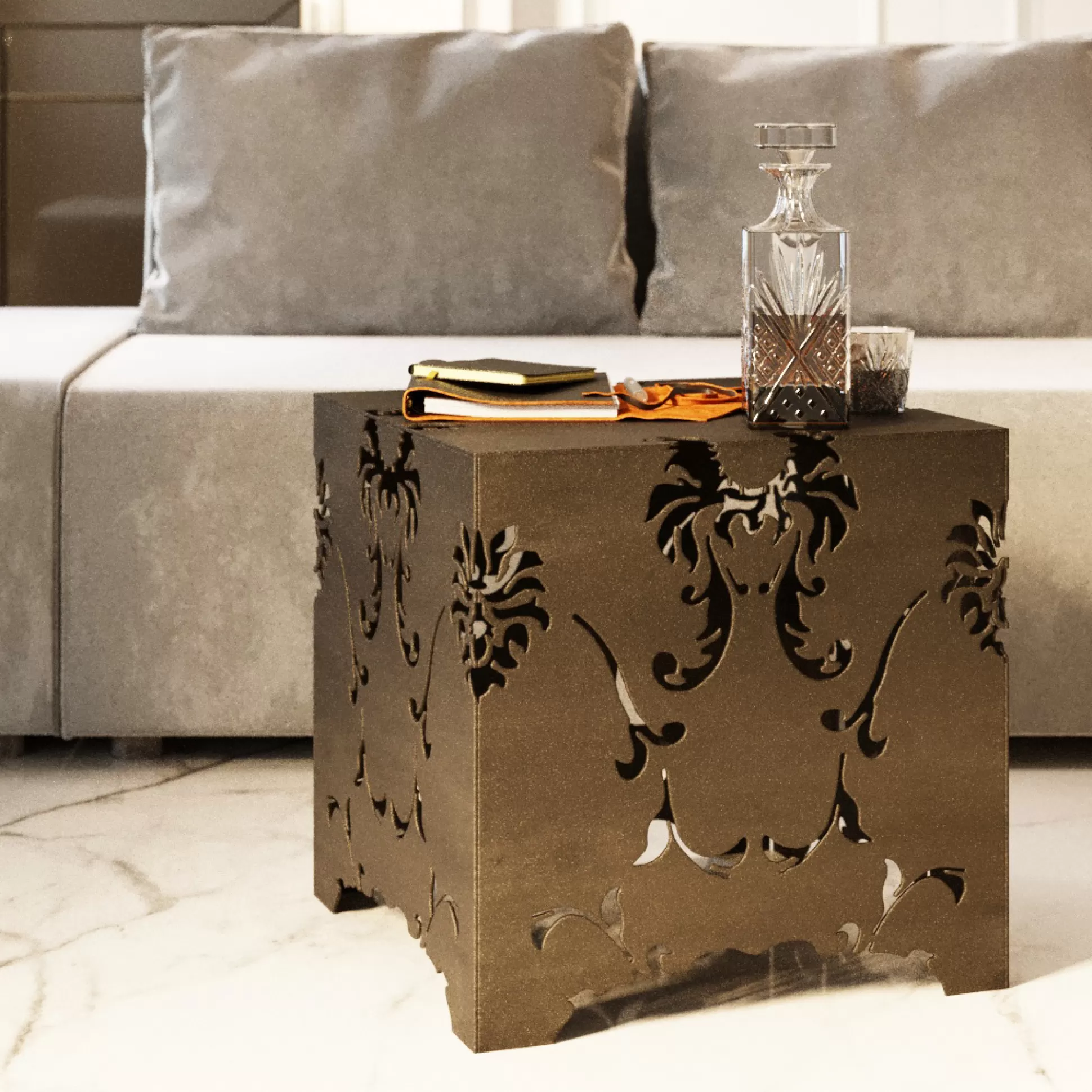 Store Bijzettafel Cubo Manifattura Bronze 42X42Cm Salontafels