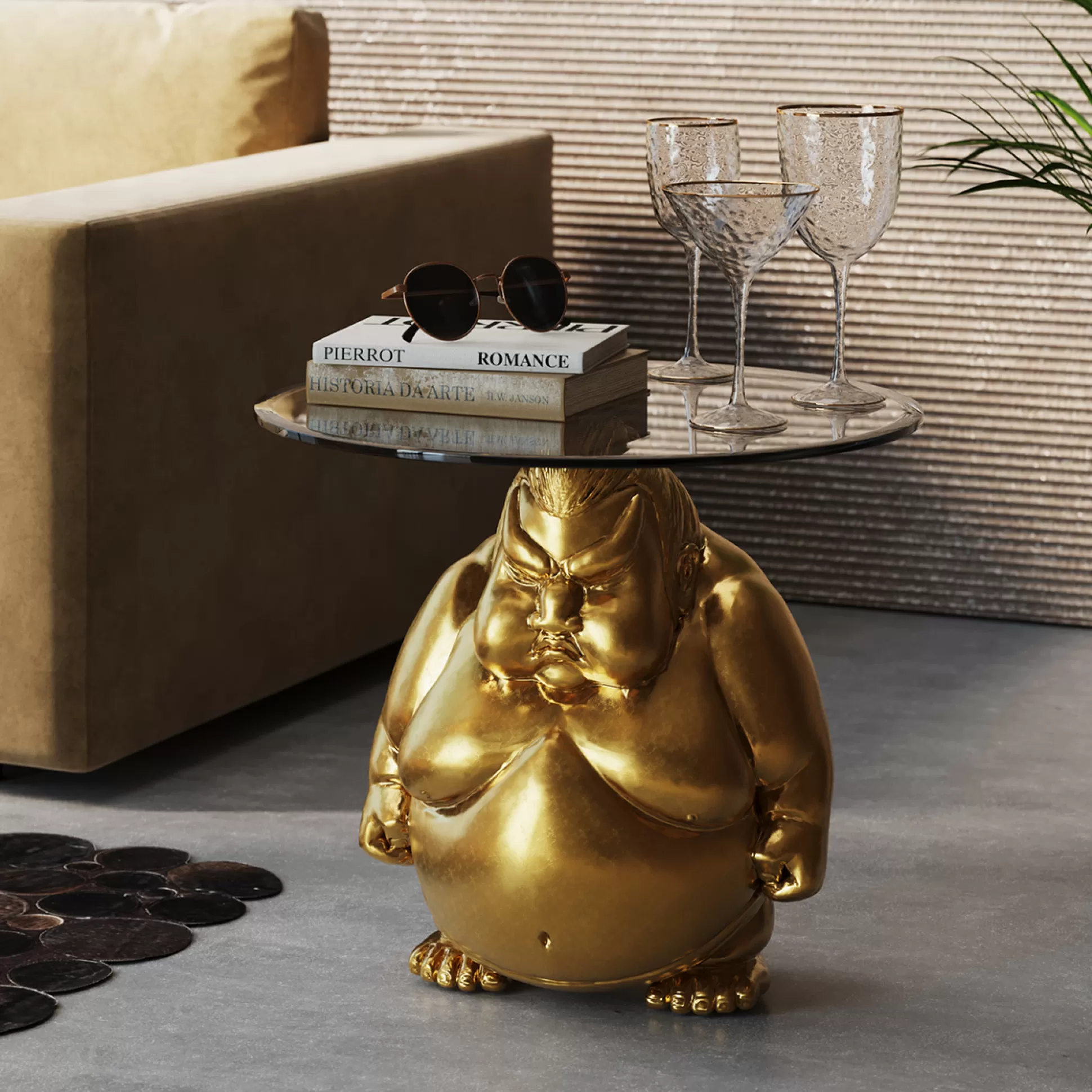 Cheap Bijzettafel Monk Gold O54Cm Salontafels