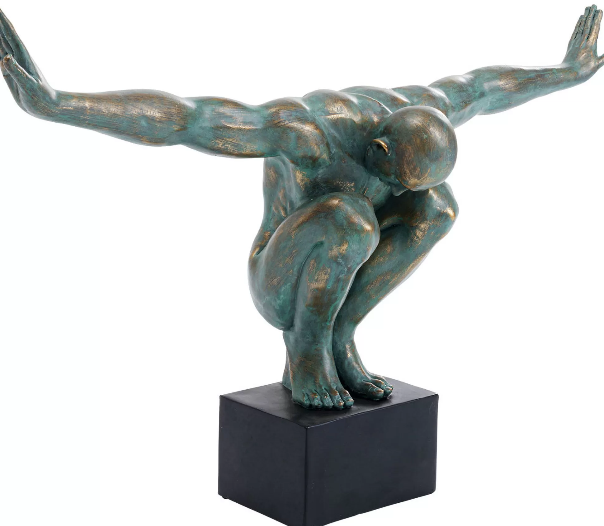 Store Decofiguur Atleet Xl Antiek Groen Decoratieve Beelden