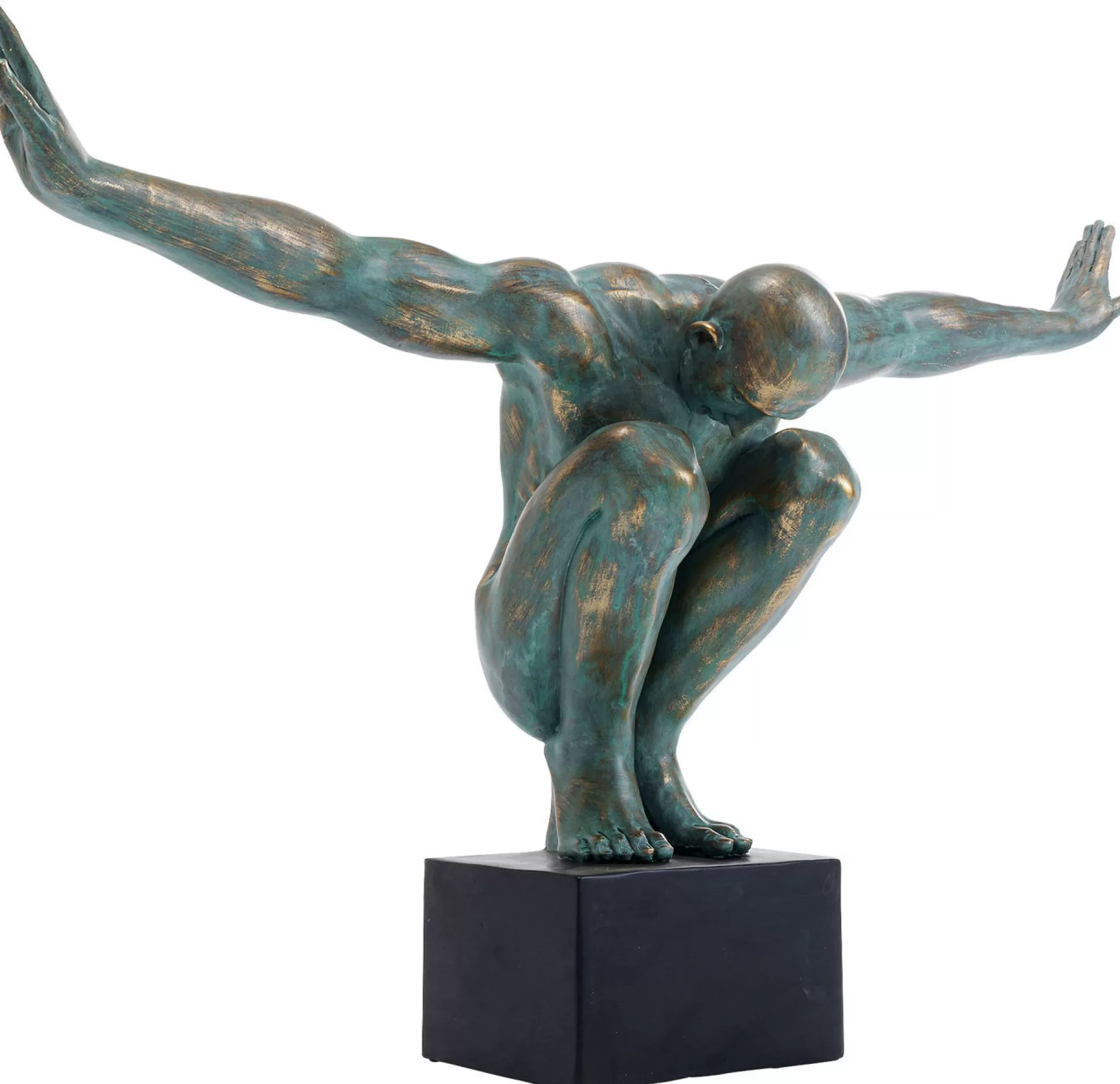 Store Decofiguur Atleet Xl Antiek Groen Decoratieve Beelden