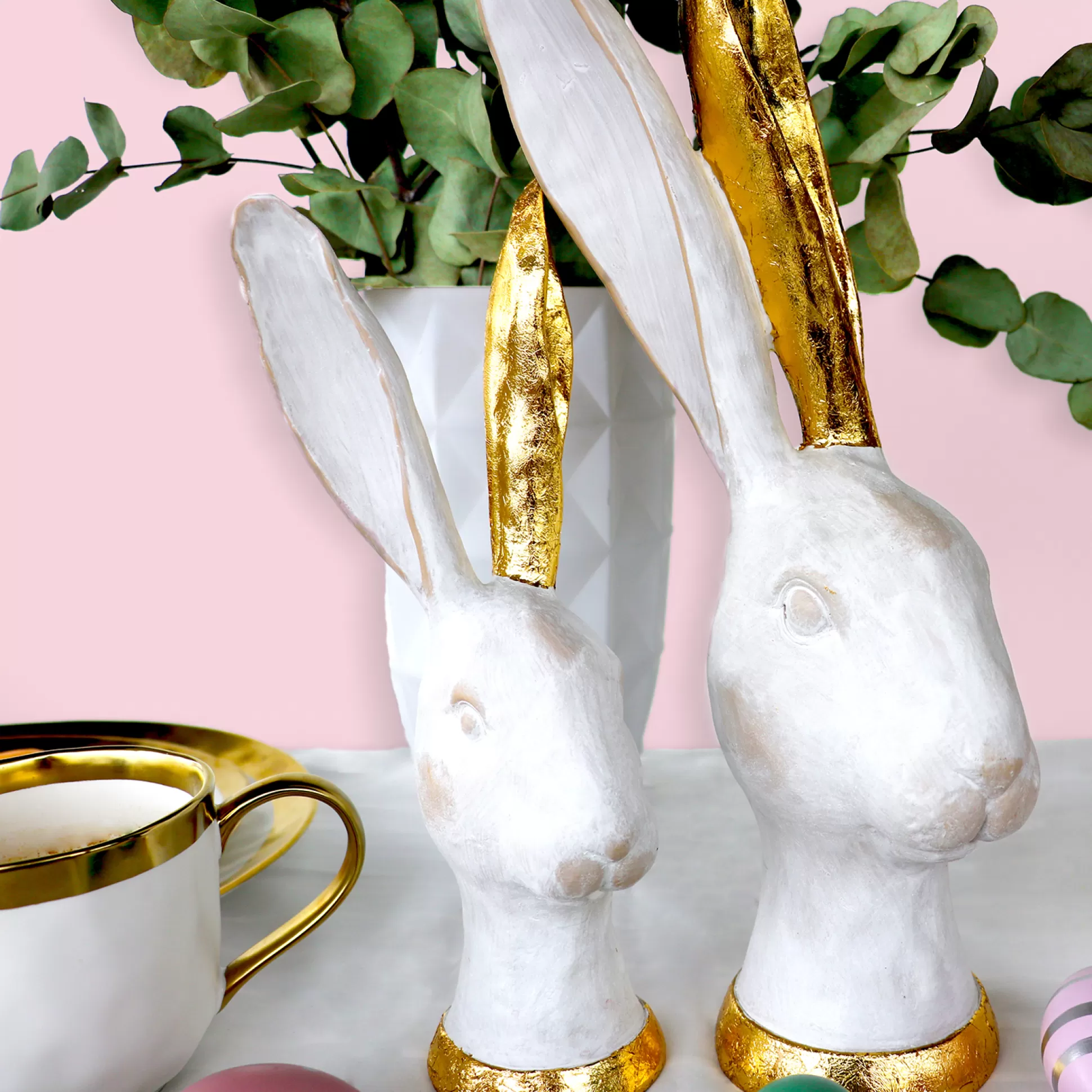 Outlet Decofiguur Bunny Goud 30Cm Decoratieve Beelden