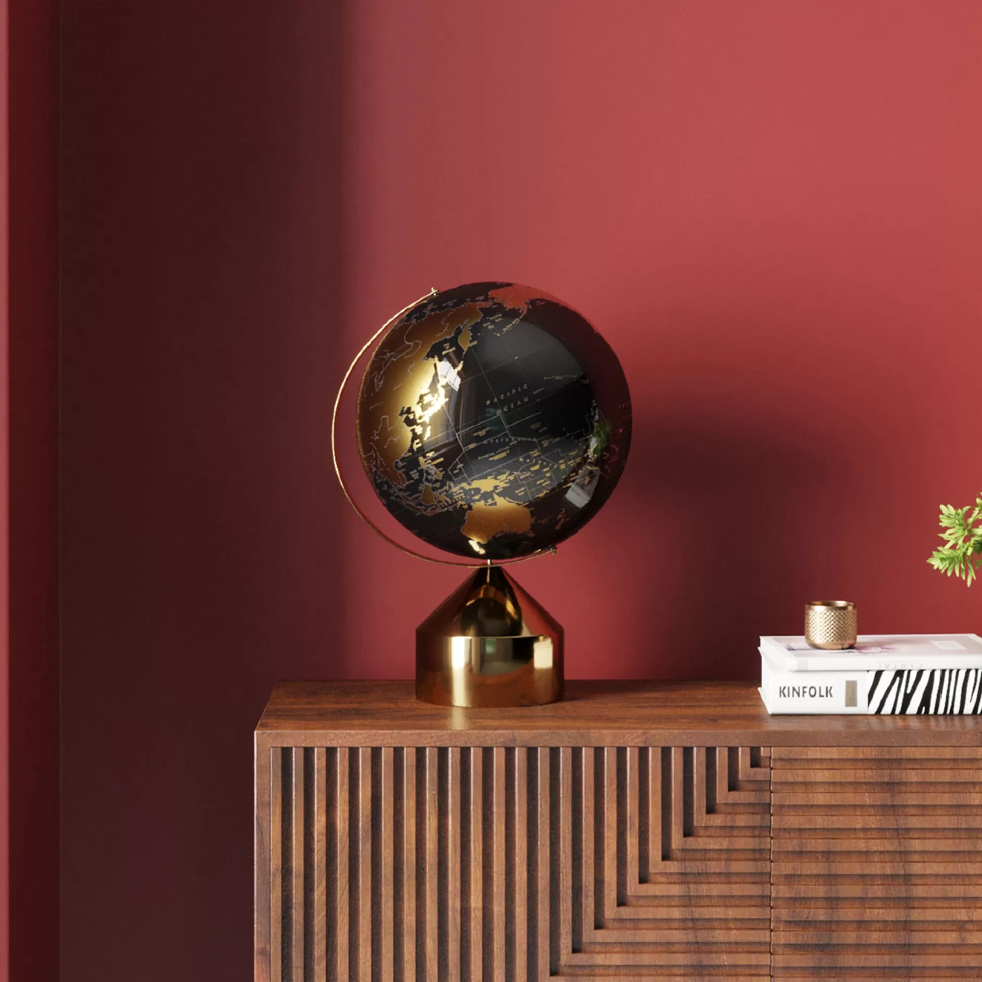 Flash Sale Decofiguur Globe Top Gold 47Cm Decoratieve Beelden