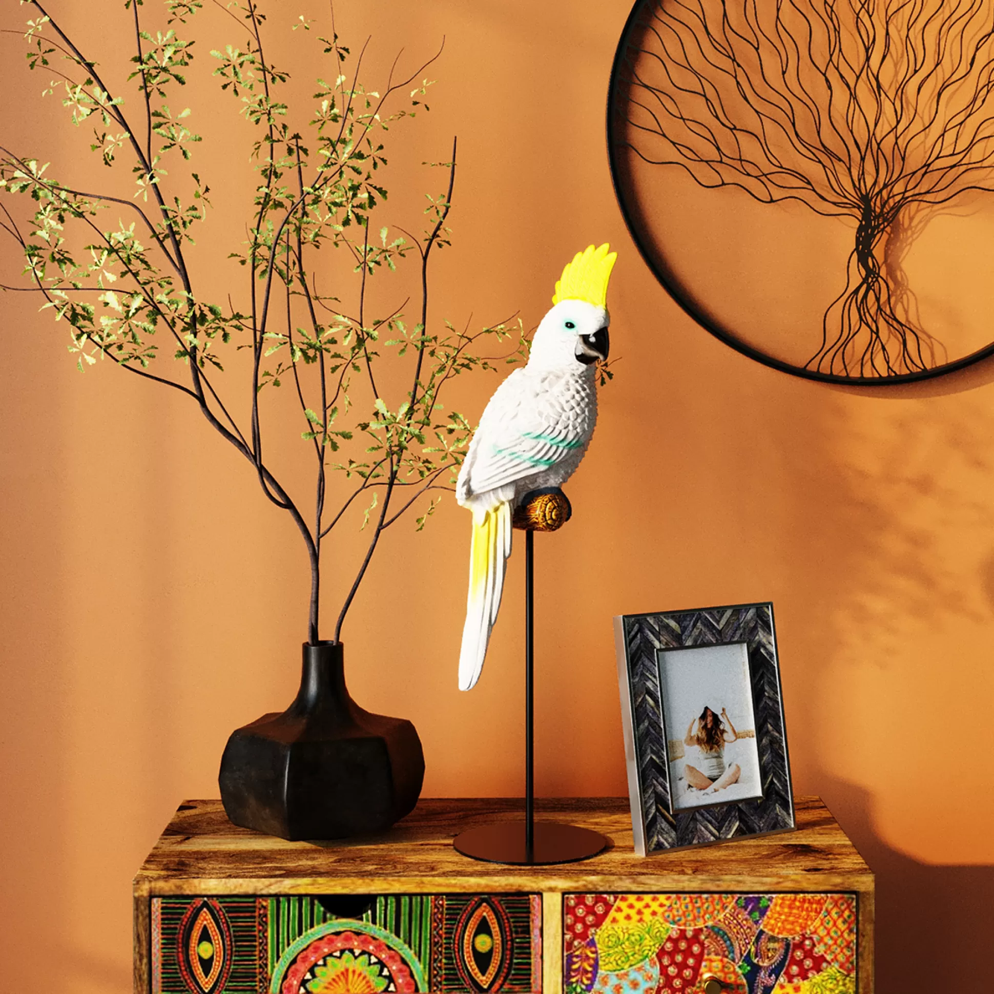 Online Decofiguur Parrot Cockatoo White 38Cm Decoratieve Beelden