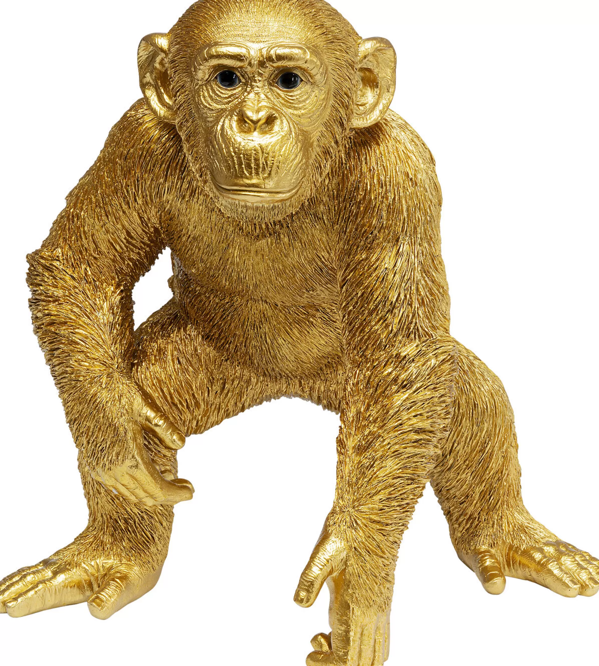 Store Decofiguur Playing Ape Goud 50Cm Decoratieve Beelden