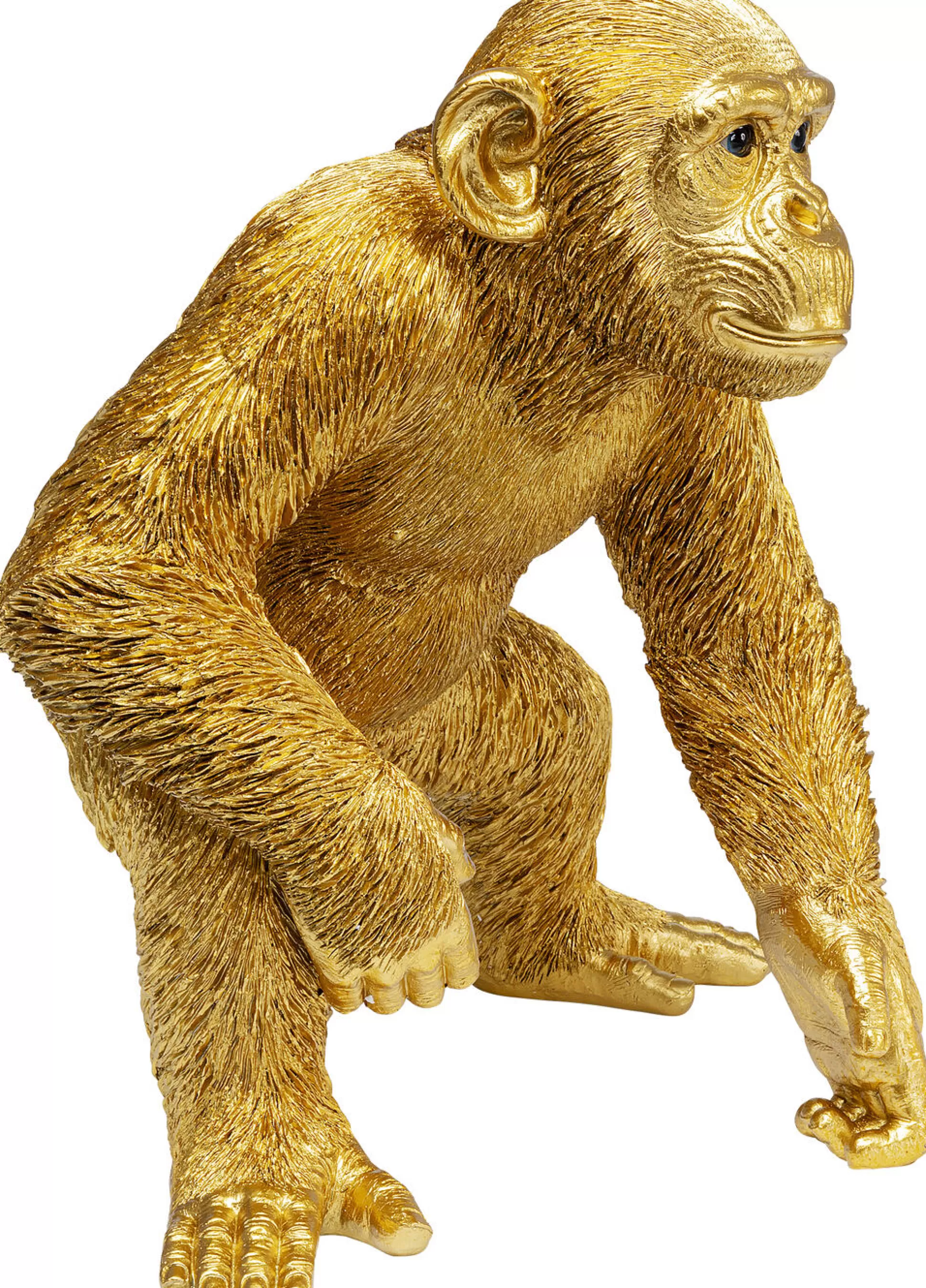 Store Decofiguur Playing Ape Goud 50Cm Decoratieve Beelden