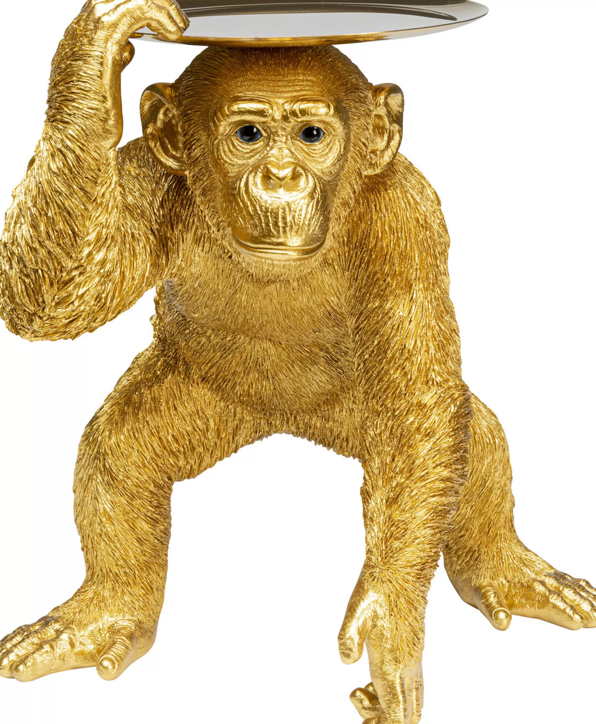 Hot Decofiguur Playing Chimp Butler Gold 52Cm Decoratieve Beelden