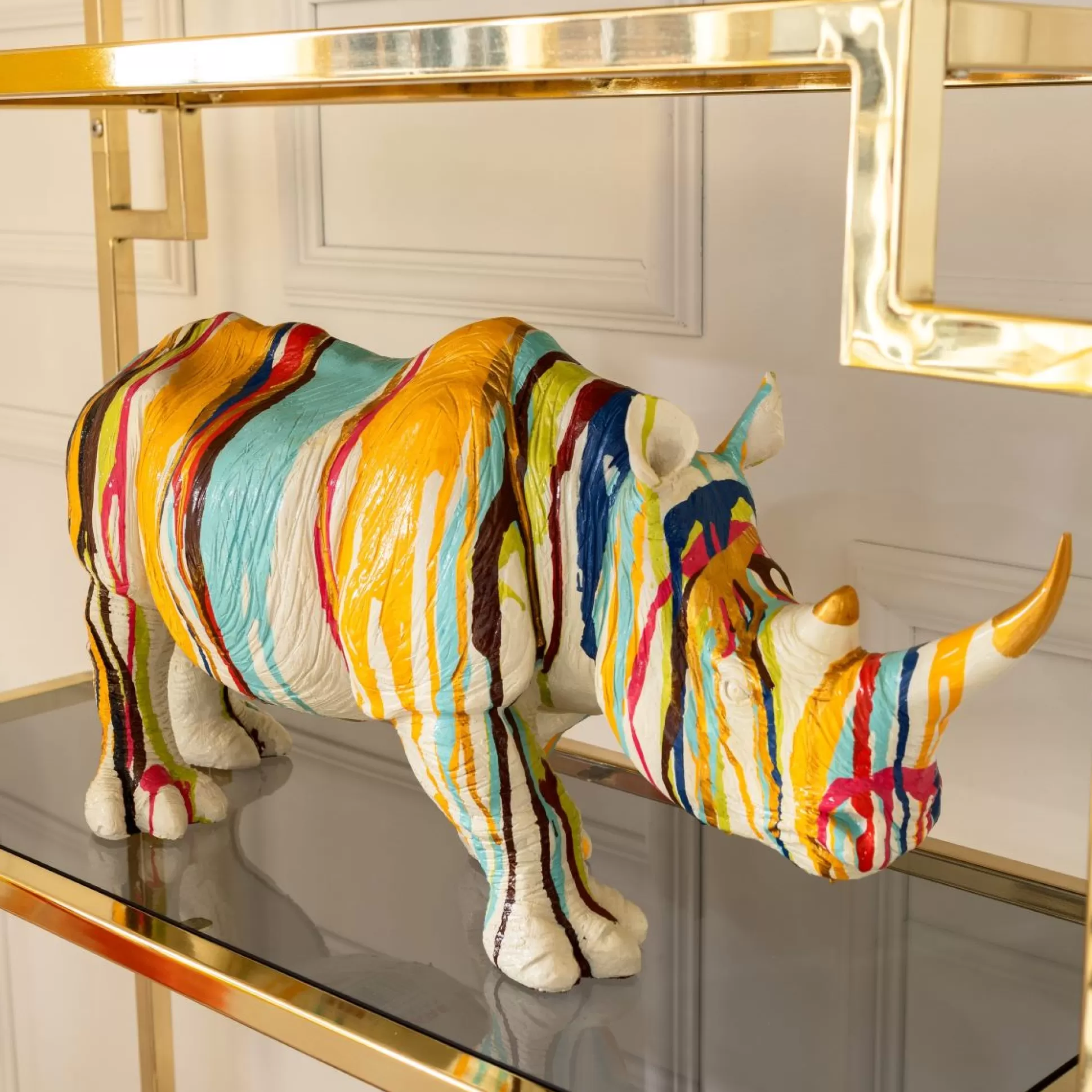 Hot Decofiguur Rhino Colore 26Cm Decoratieve Beelden