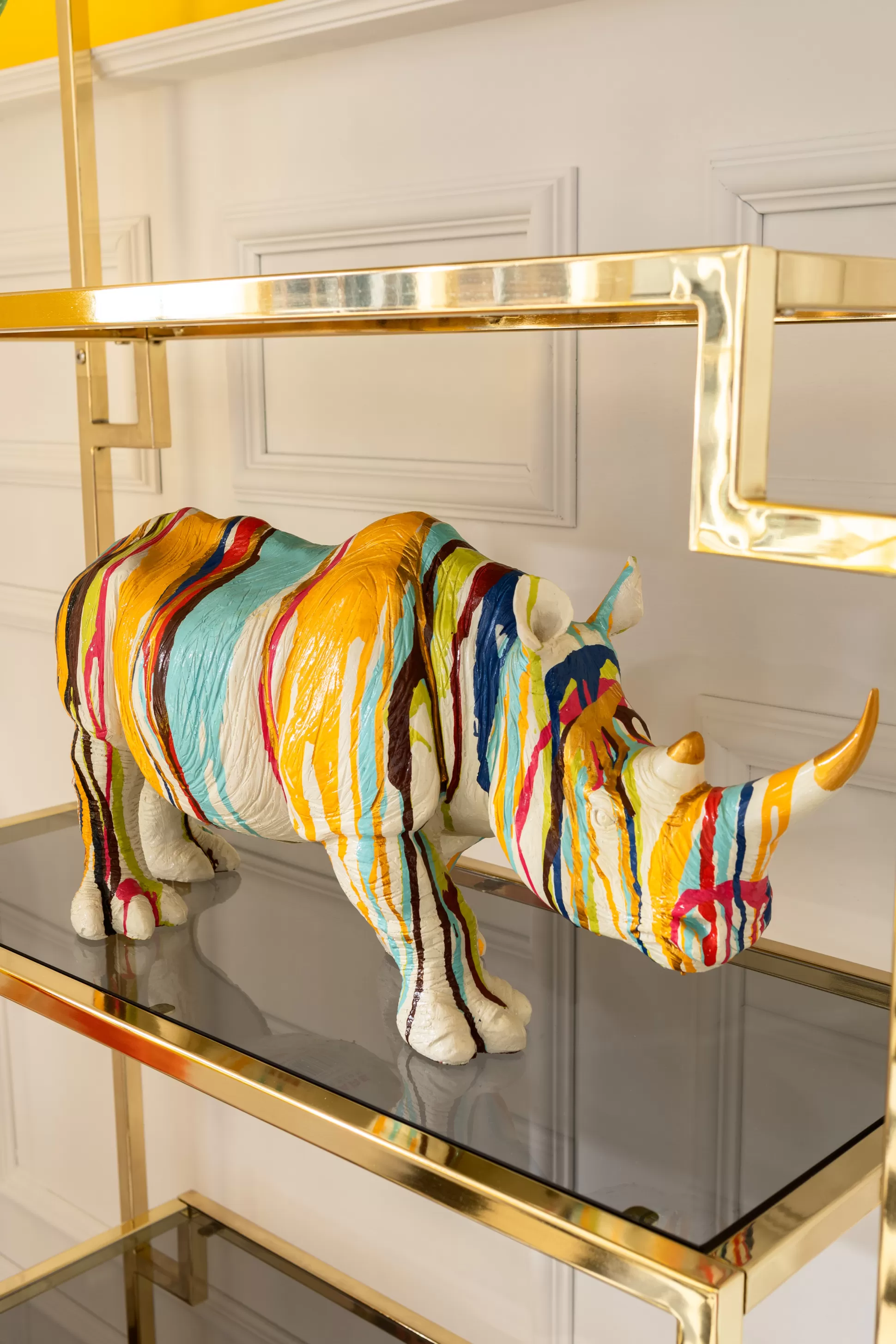 Hot Decofiguur Rhino Colore 26Cm Decoratieve Beelden