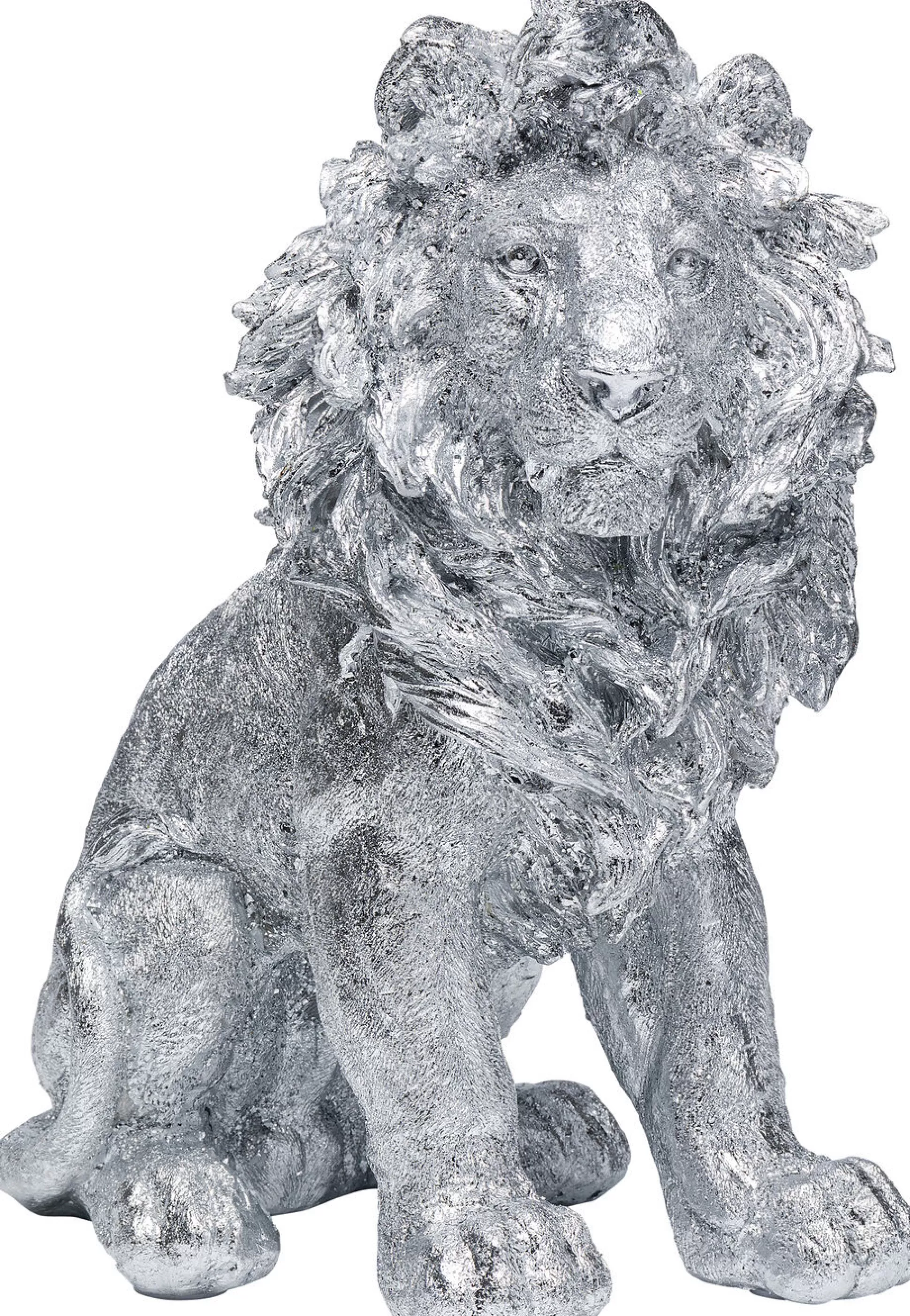 Sale Decofiguur Sitting Lion Zilver 42Cm Decoratieve Beelden