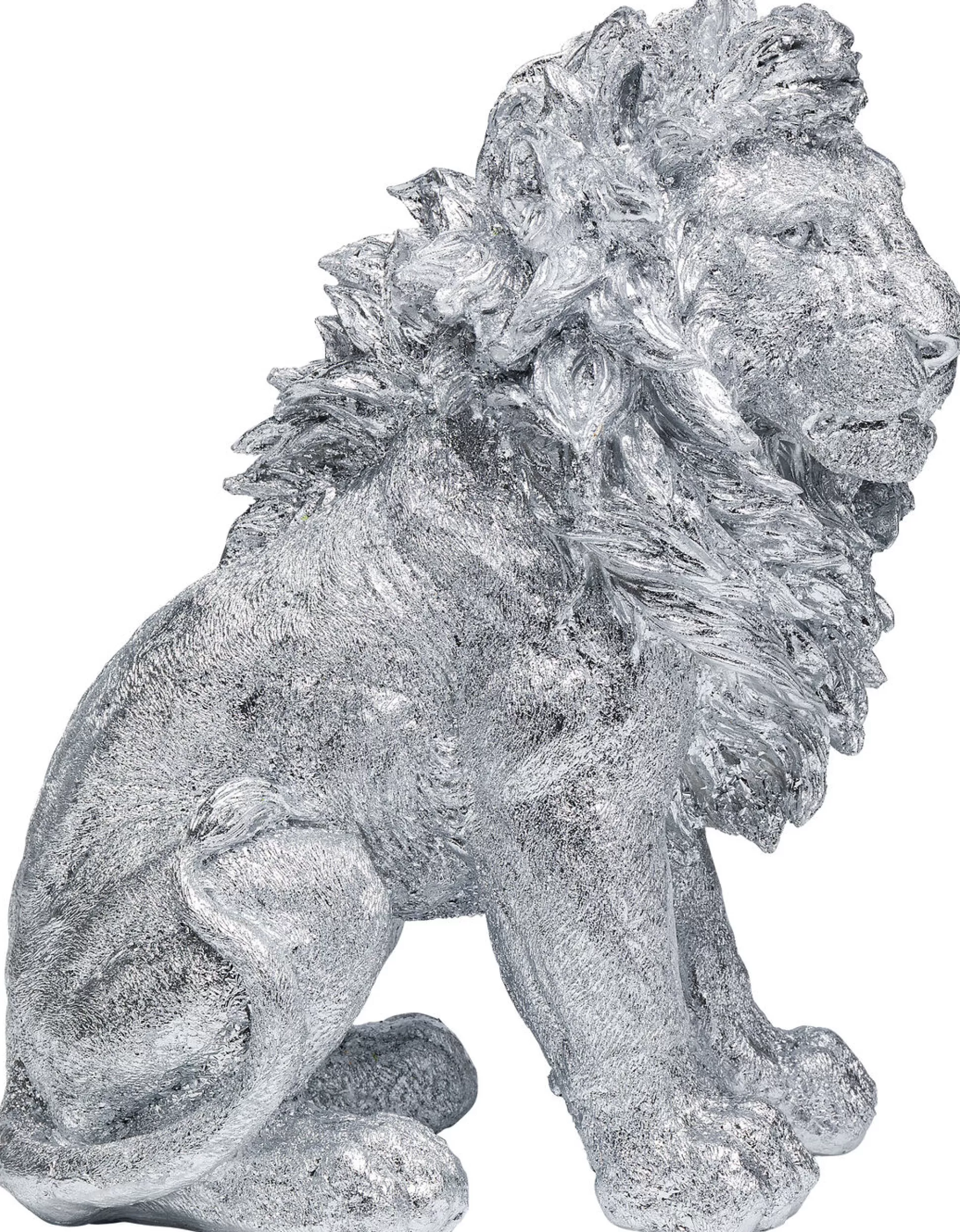 Sale Decofiguur Sitting Lion Zilver 42Cm Decoratieve Beelden