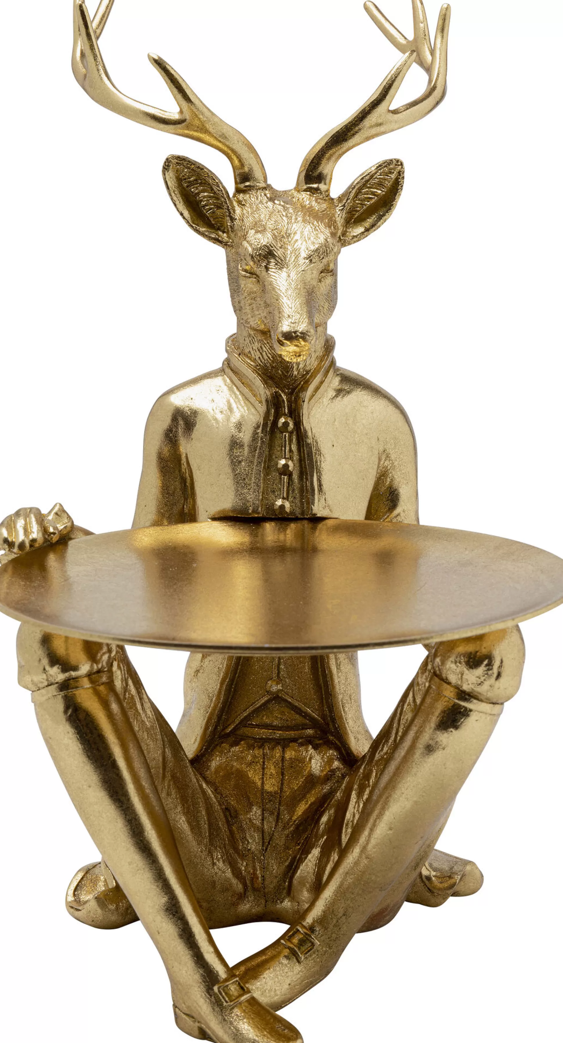 Store Decofiguur Sitting Waiter Deer 33Cm Decoratieve Beelden