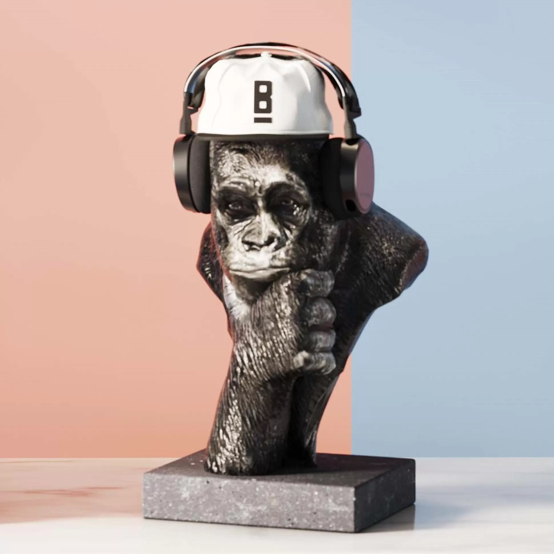 Store Decofiguur Thinking Gorilla Head Decoratieve Beelden