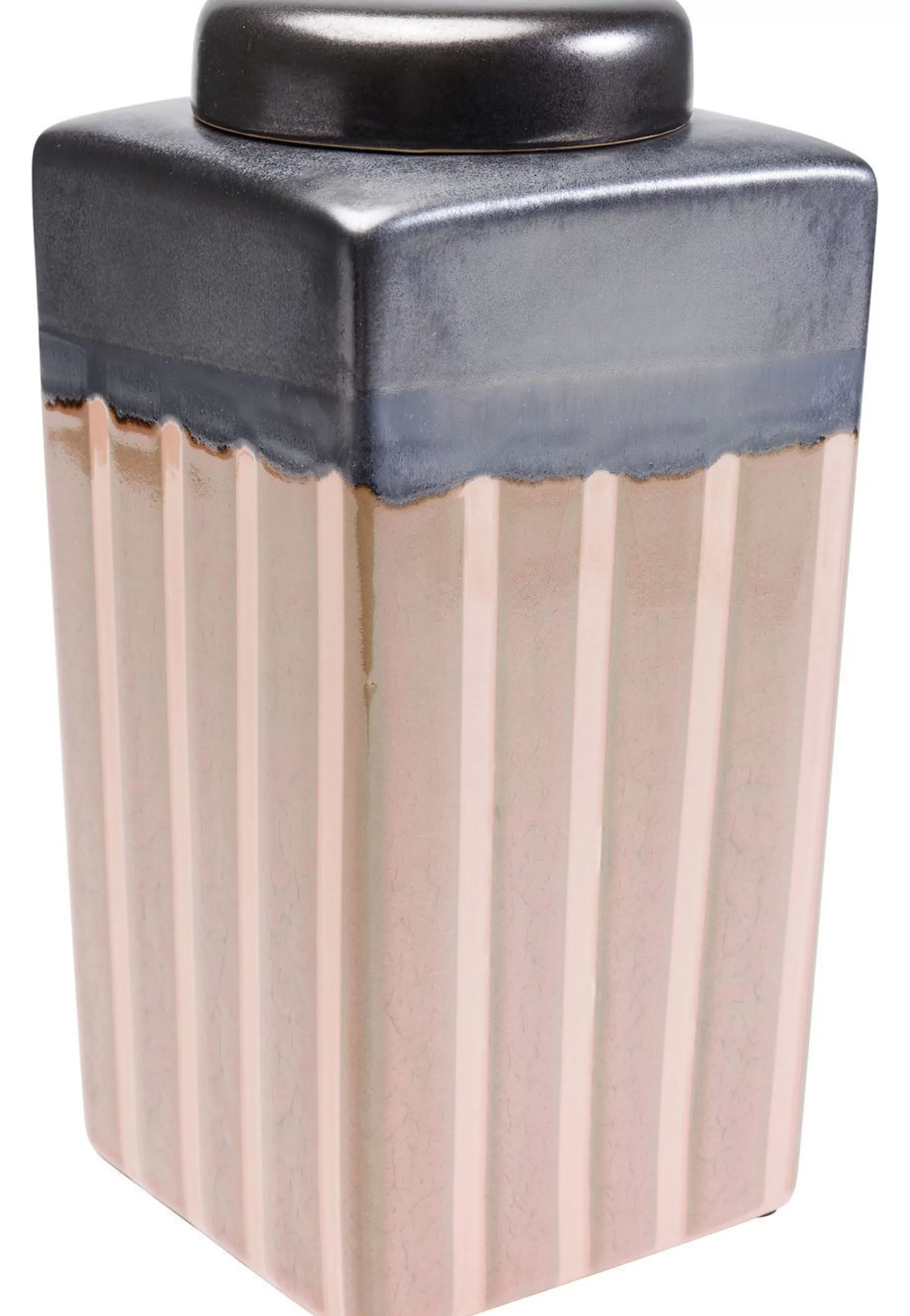 Store Decoratiepot Mocca Stripes 30Cm Opbergers