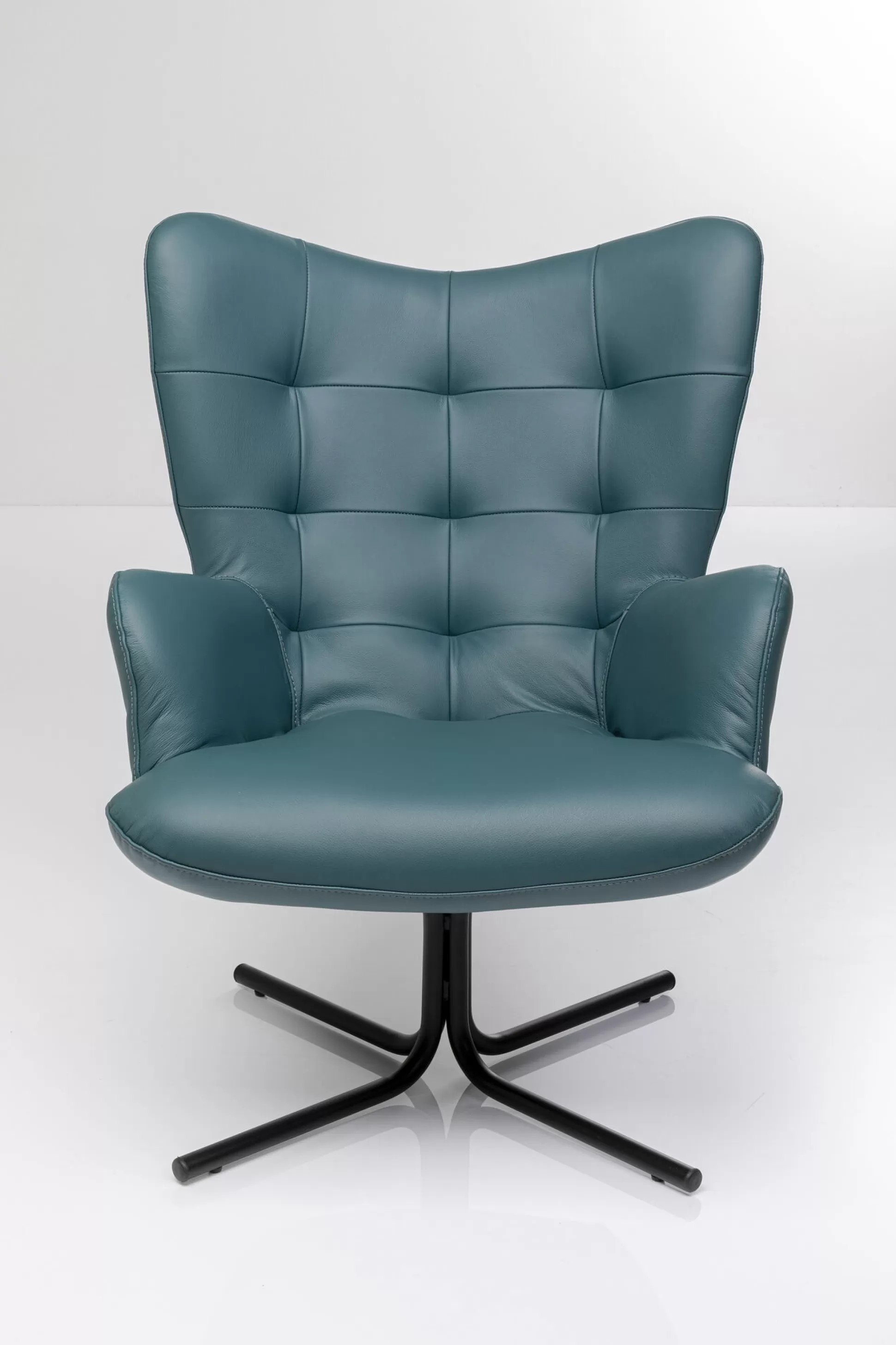 Discount Draaifauteuil Oscar Leather Blue Fauteuils