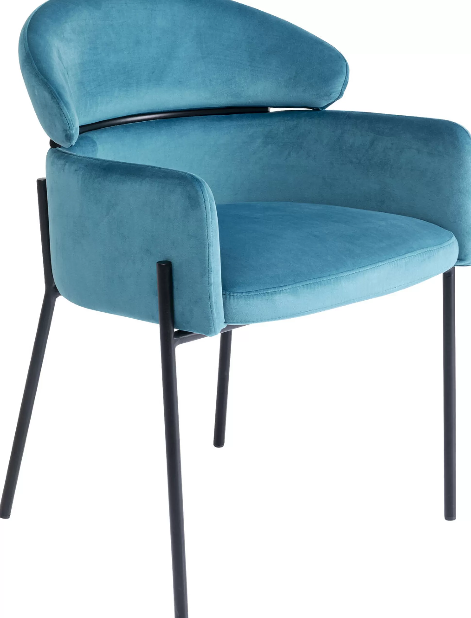 Cheap Eetkamerstoel Alexia Fluweel Blauw Stoelen