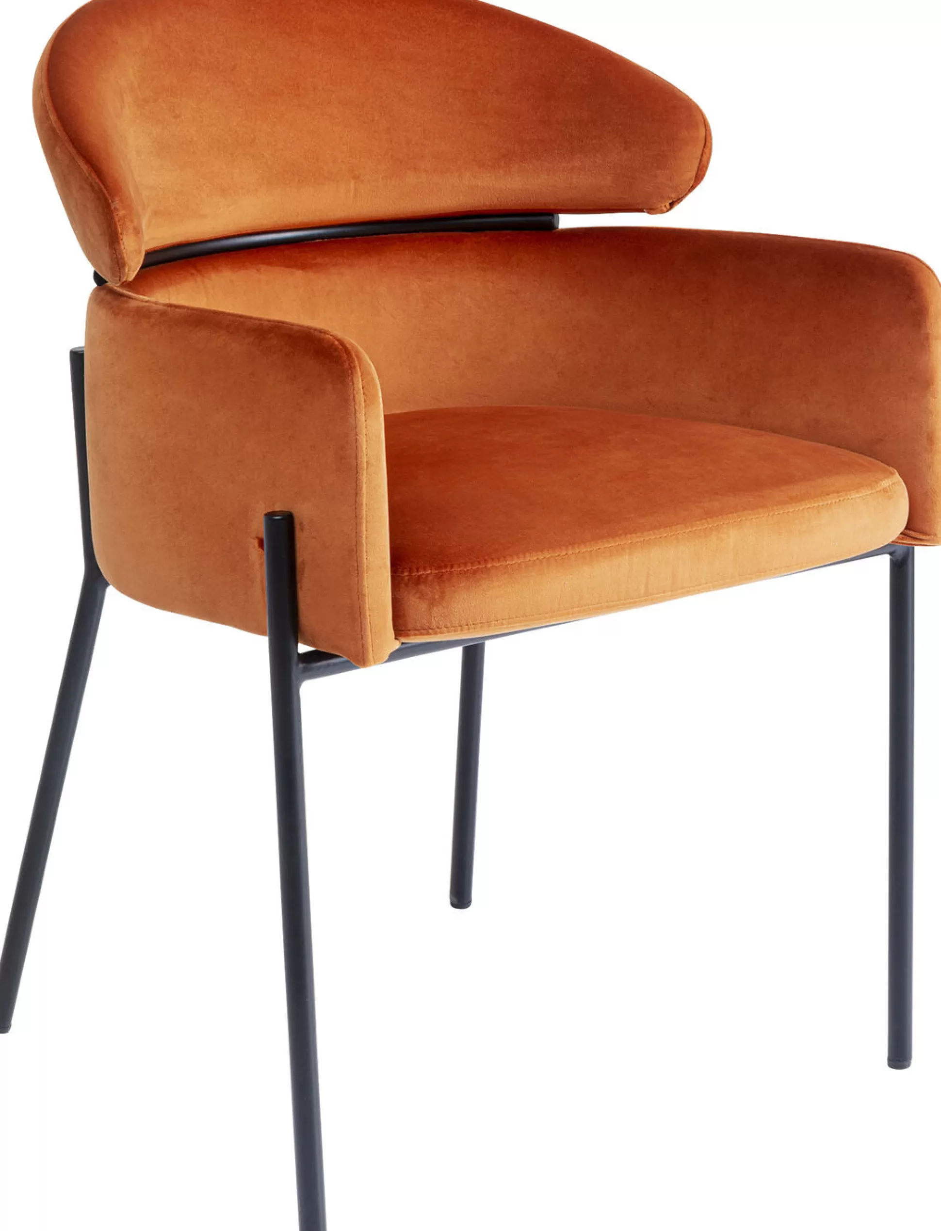 Fashion Eetkamerstoel Alexia Fluweel Oranje Stoelen