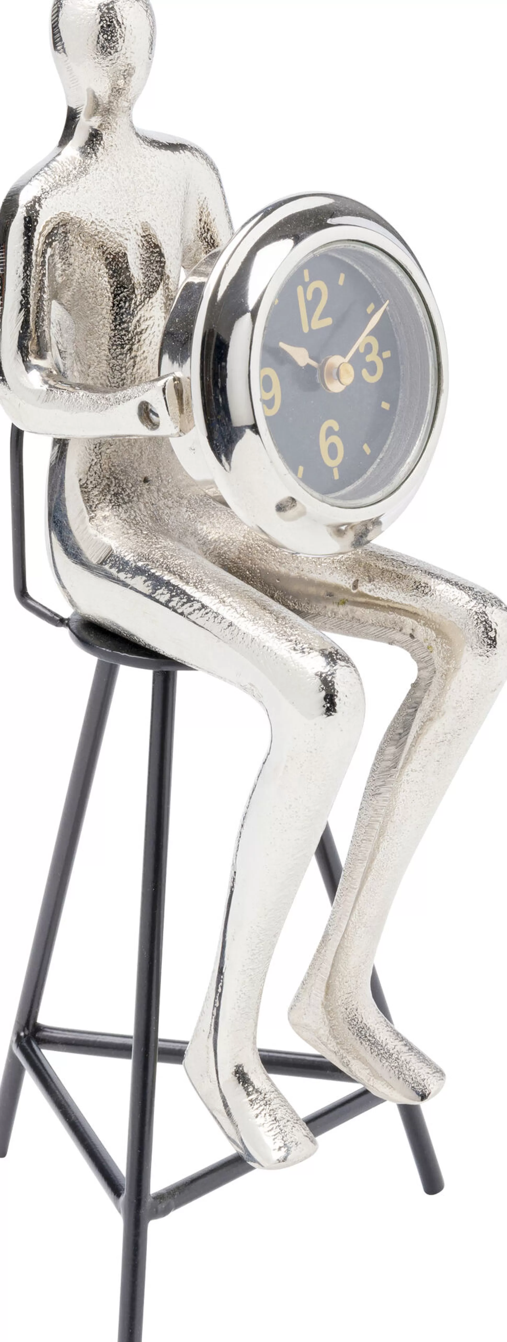 Best Sale Eettafel Clock Sitting Man Silver 12X31Cm Klokken