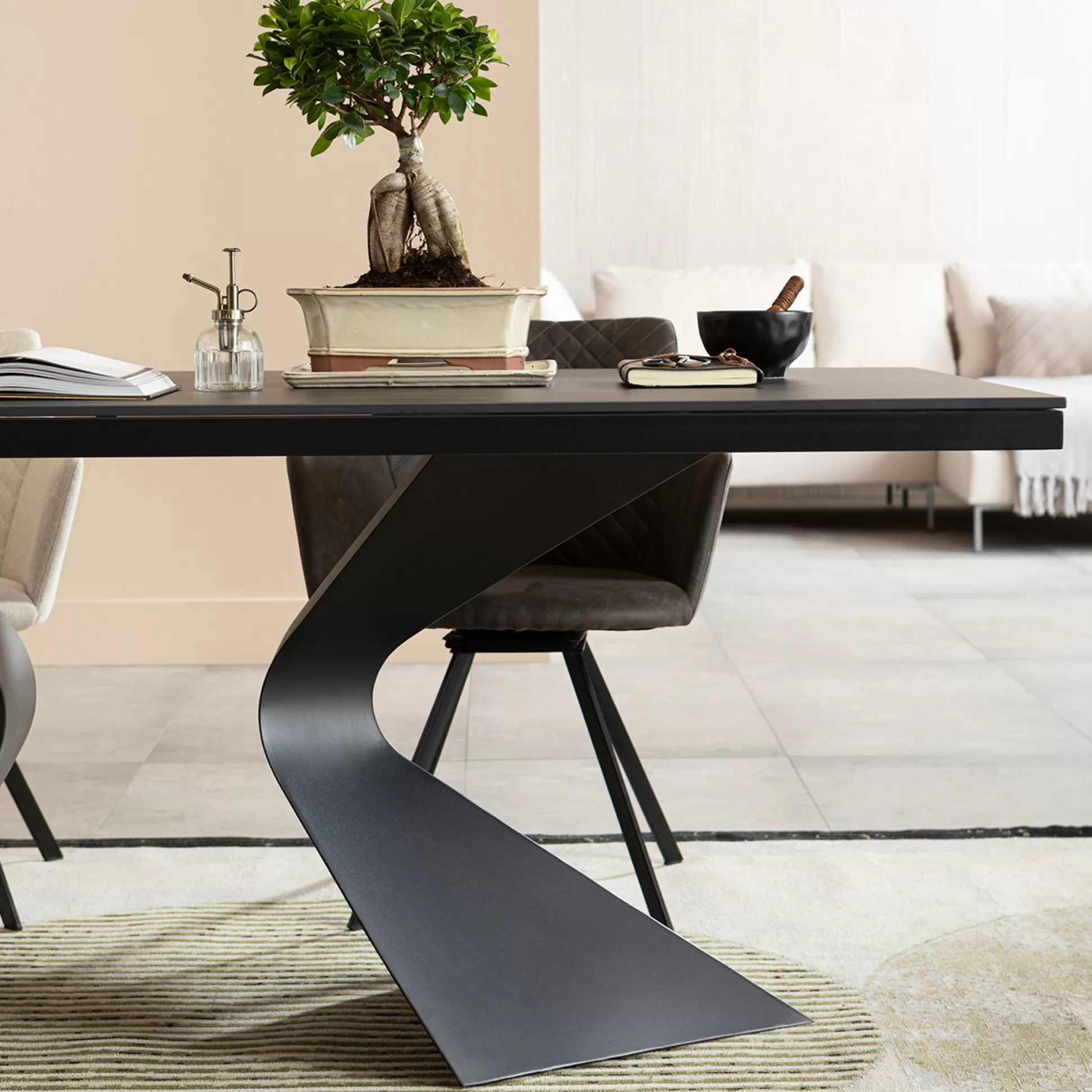 Outlet Eettafel Gloria Black Ceramic Black 200X100Cm Eettafels