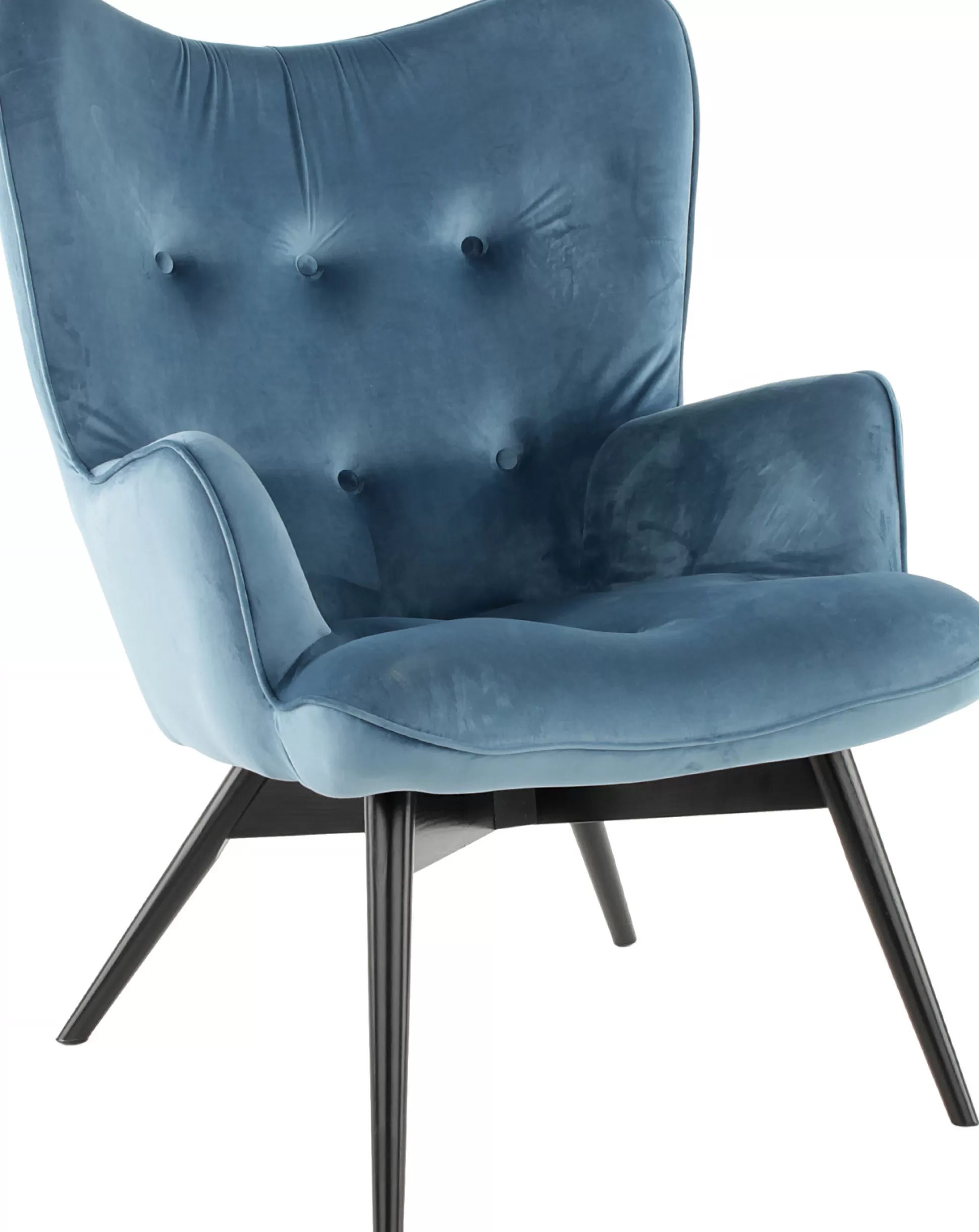 Fashion Fauteuil Black Vicky Fluweel Petrol-Blauw Fauteuils