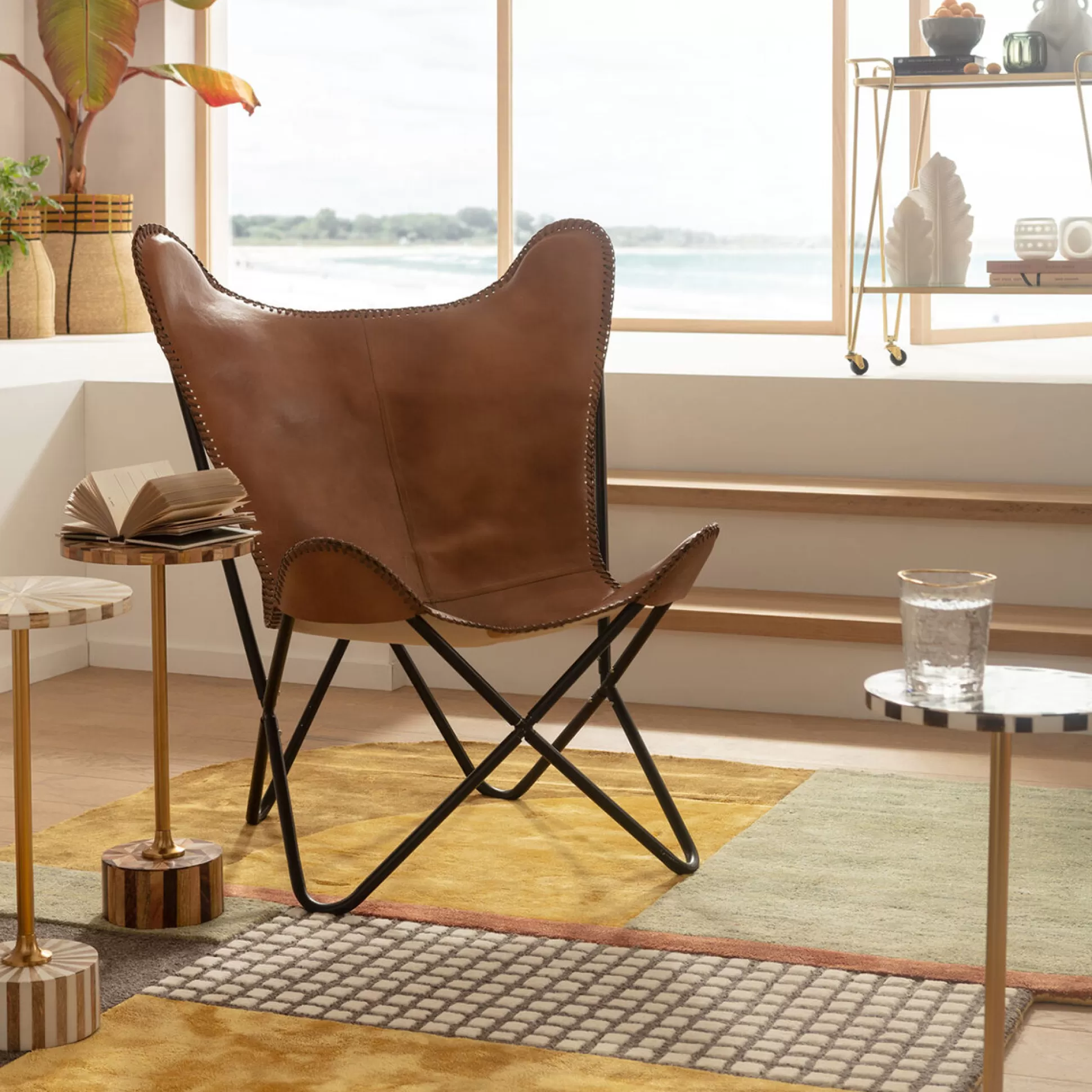 Hot Fauteuil California Leather Brown Fauteuils