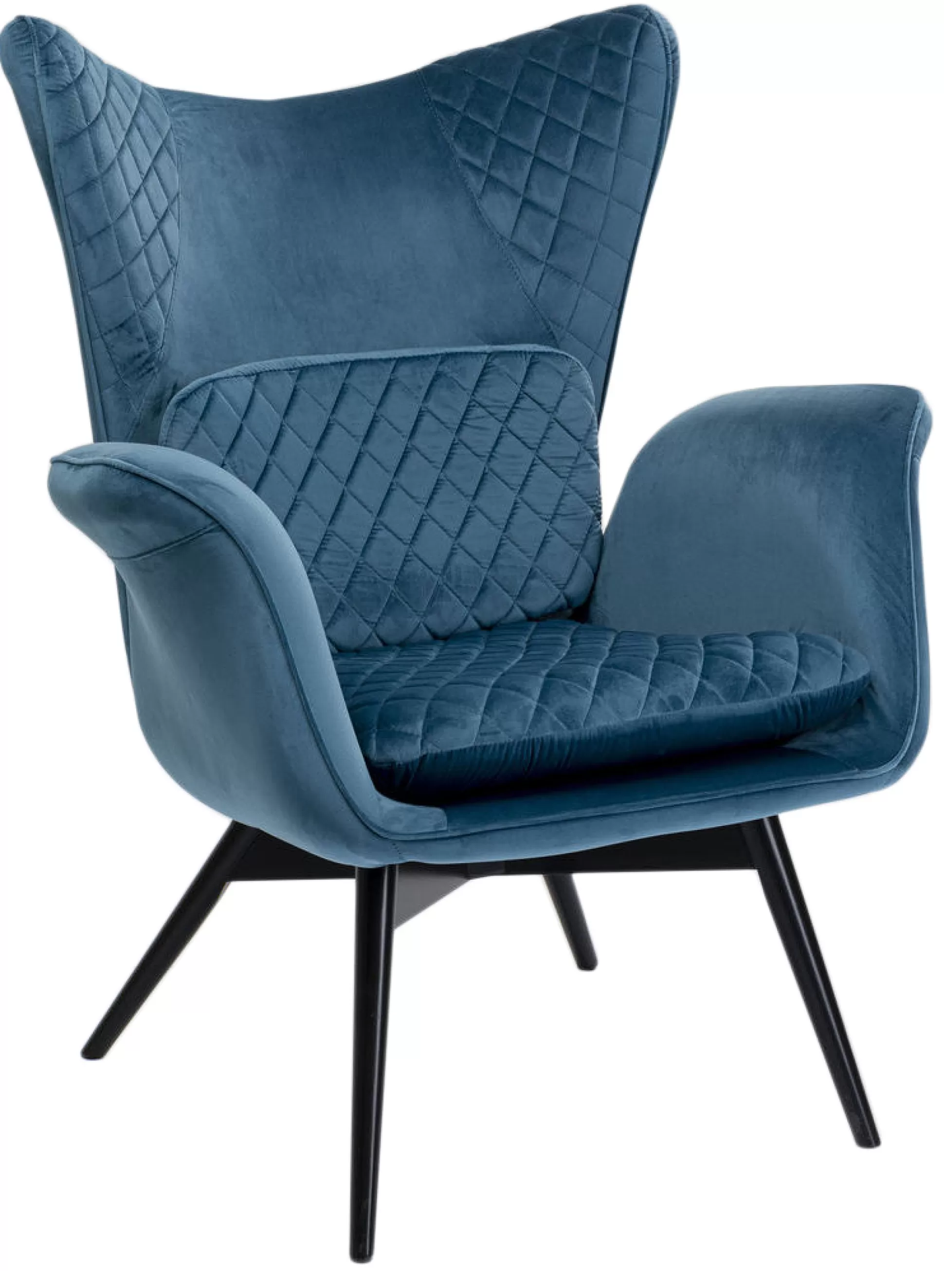 Fashion Fauteuil Tudor Fluweel Petrol-Blauw Fauteuils