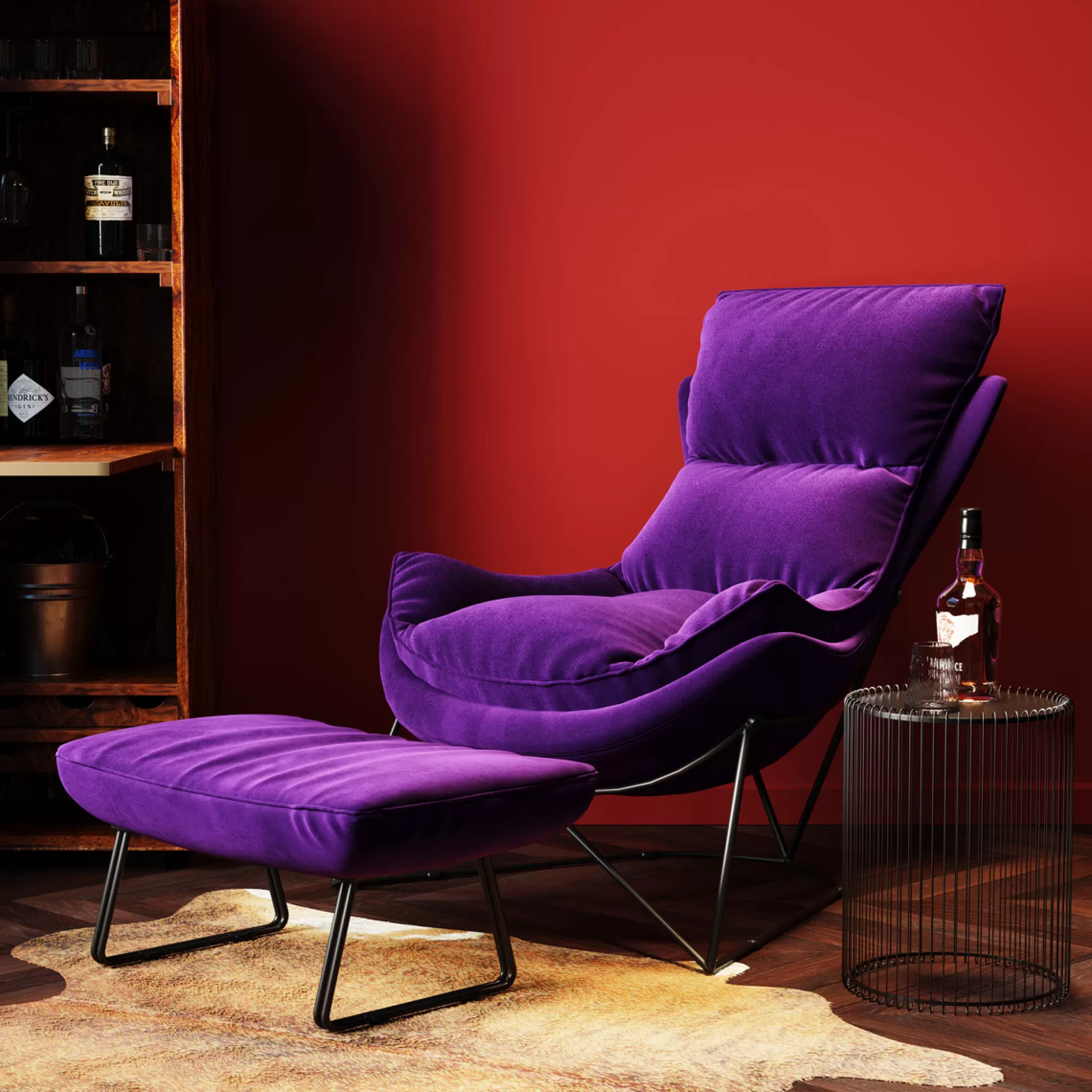 Online Fauteuil With Kruk Snuggle Purple (2-Delig) Fauteuils