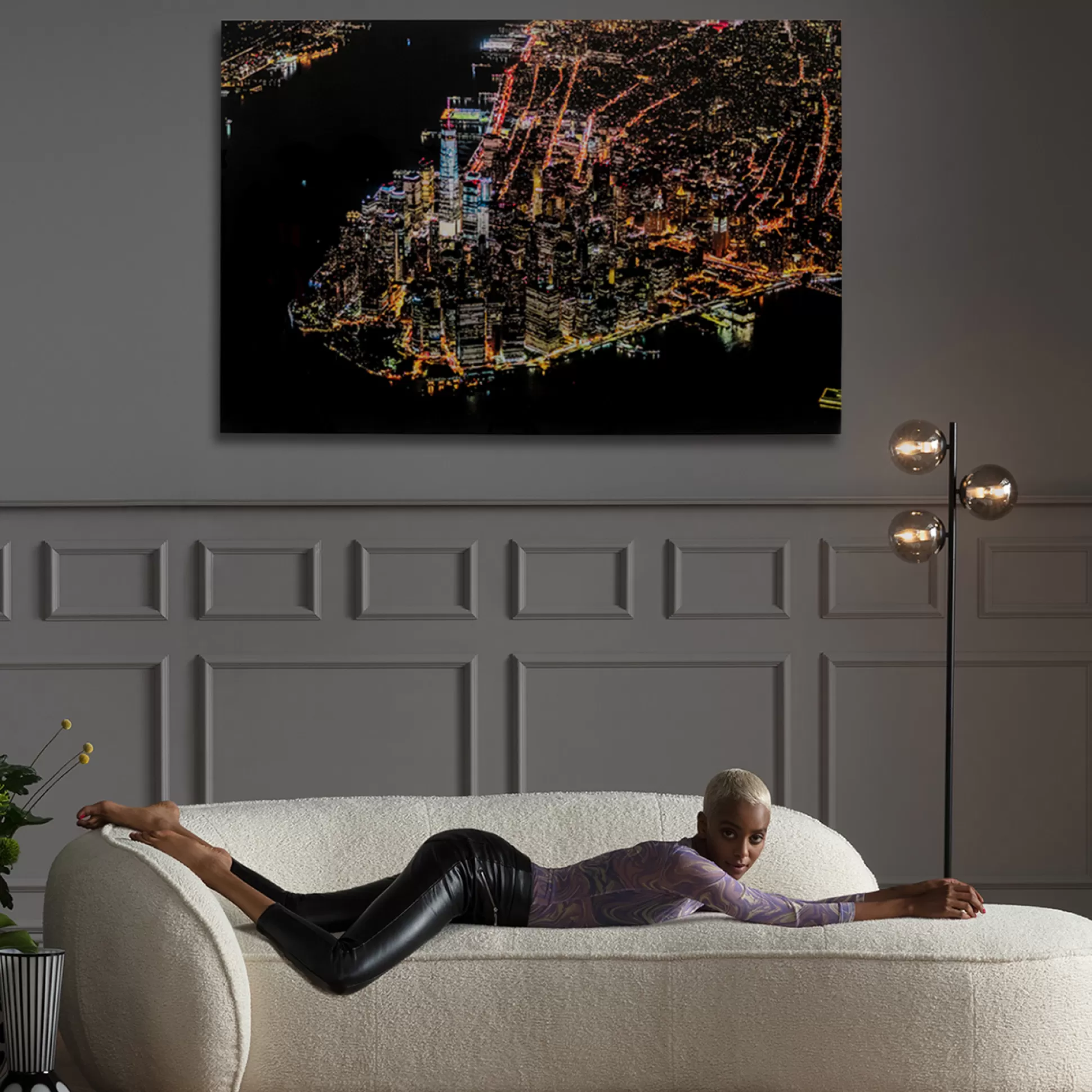 Cheap Glas Schilderij Midnight City 180X120Cm Schilderijen