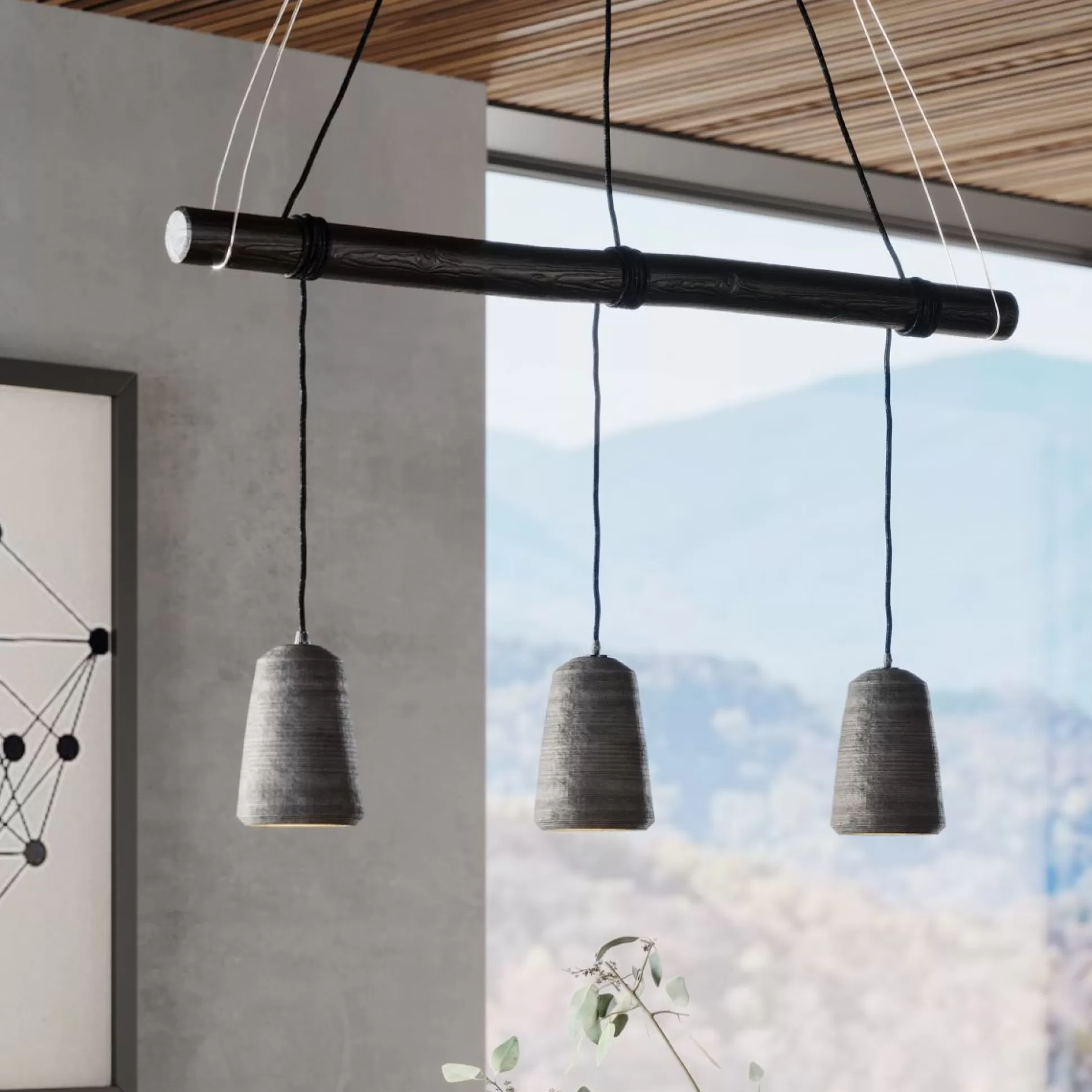 Shop Hanglamp Dining Concrete Zwart Tre Hanglampen