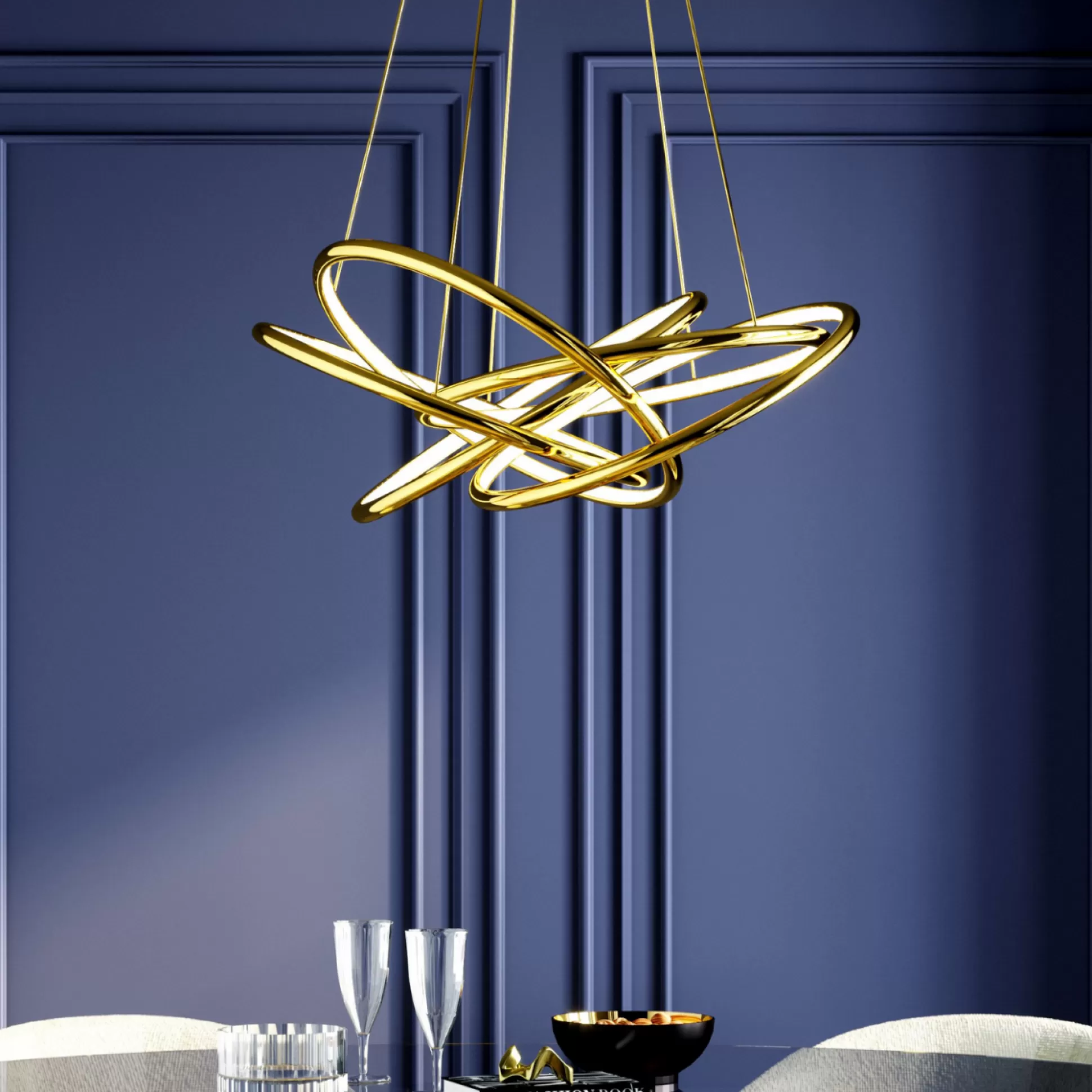 Hot Hanglamp Saturn Led Goud Groot Hanglampen