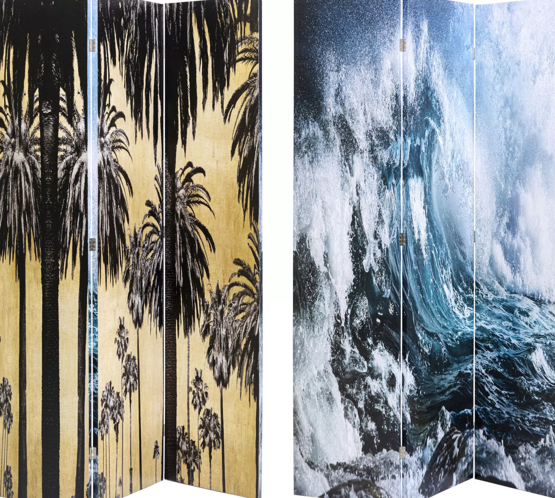 Online Kamerscherm Triptychon Wave Vs. Palms 120X180Cm Kamerschermen