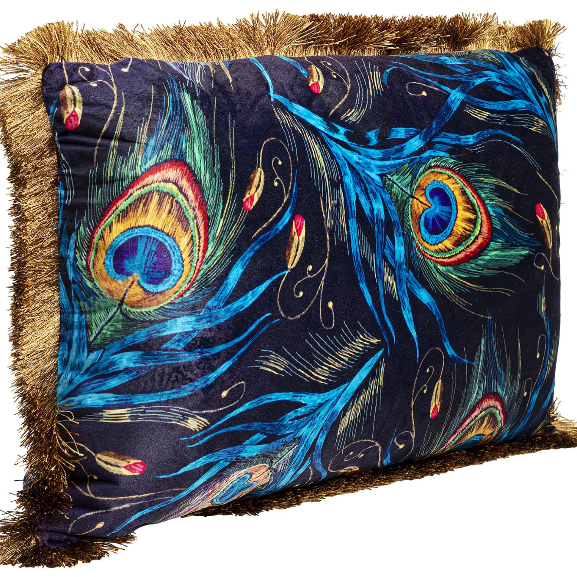 Clearance Kussen Peacock Feather Blauw 40X60Cm Kussens