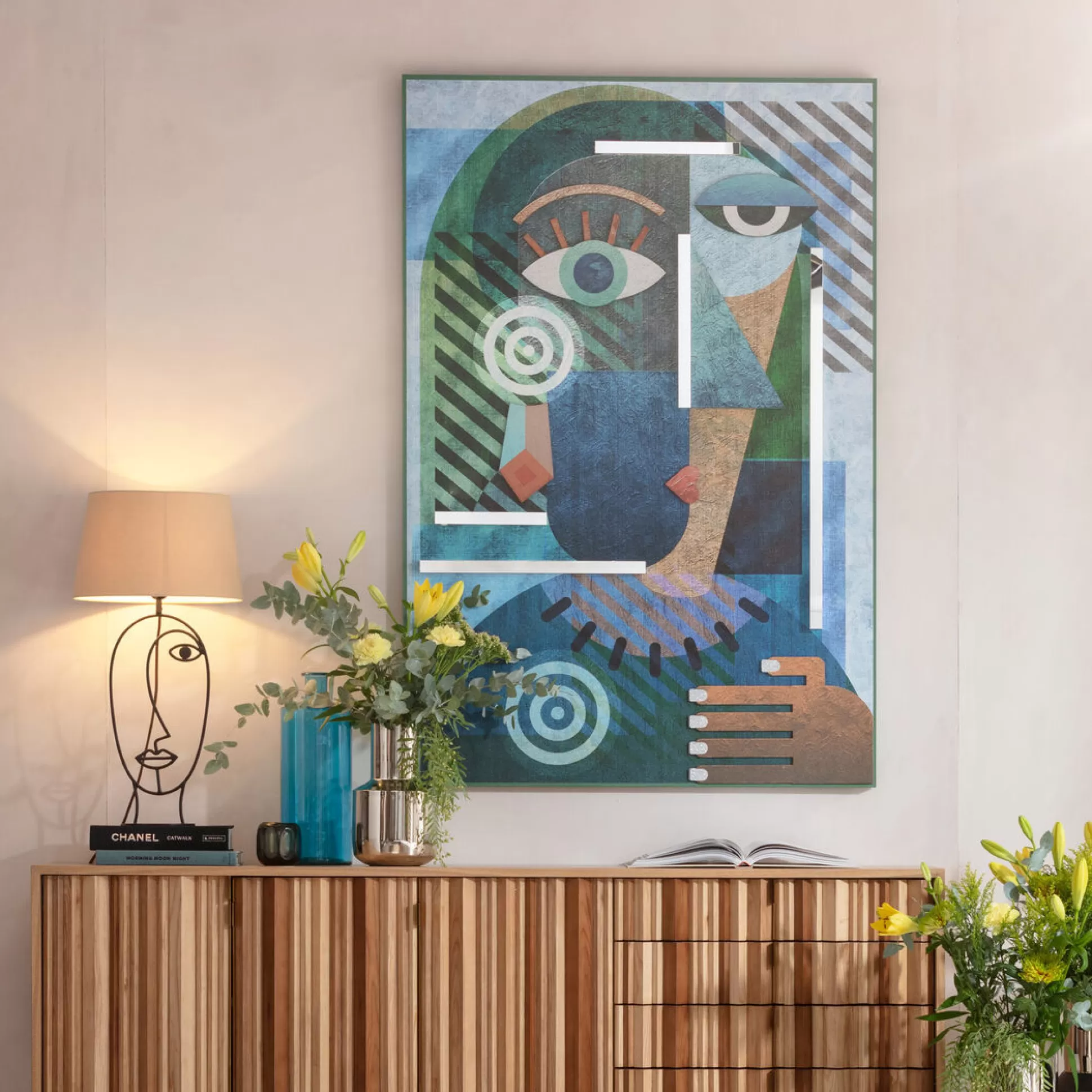 Fashion Object Picture Geometric Woman 100X150Cm Schilderijen