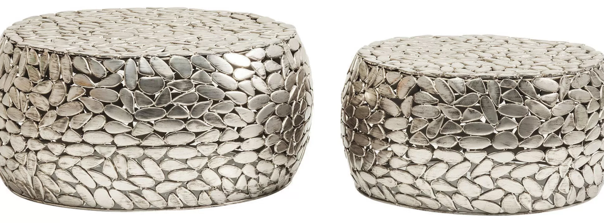 Online Salontafel Pebbles Deluxe Zilver (2-Delig) Salontafels