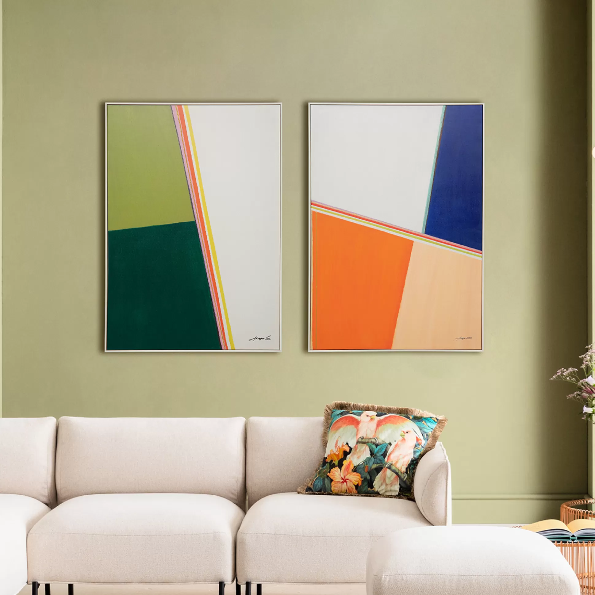 Discount Schilderij Abstract Shapes Multi 73X103Cm Schilderijen