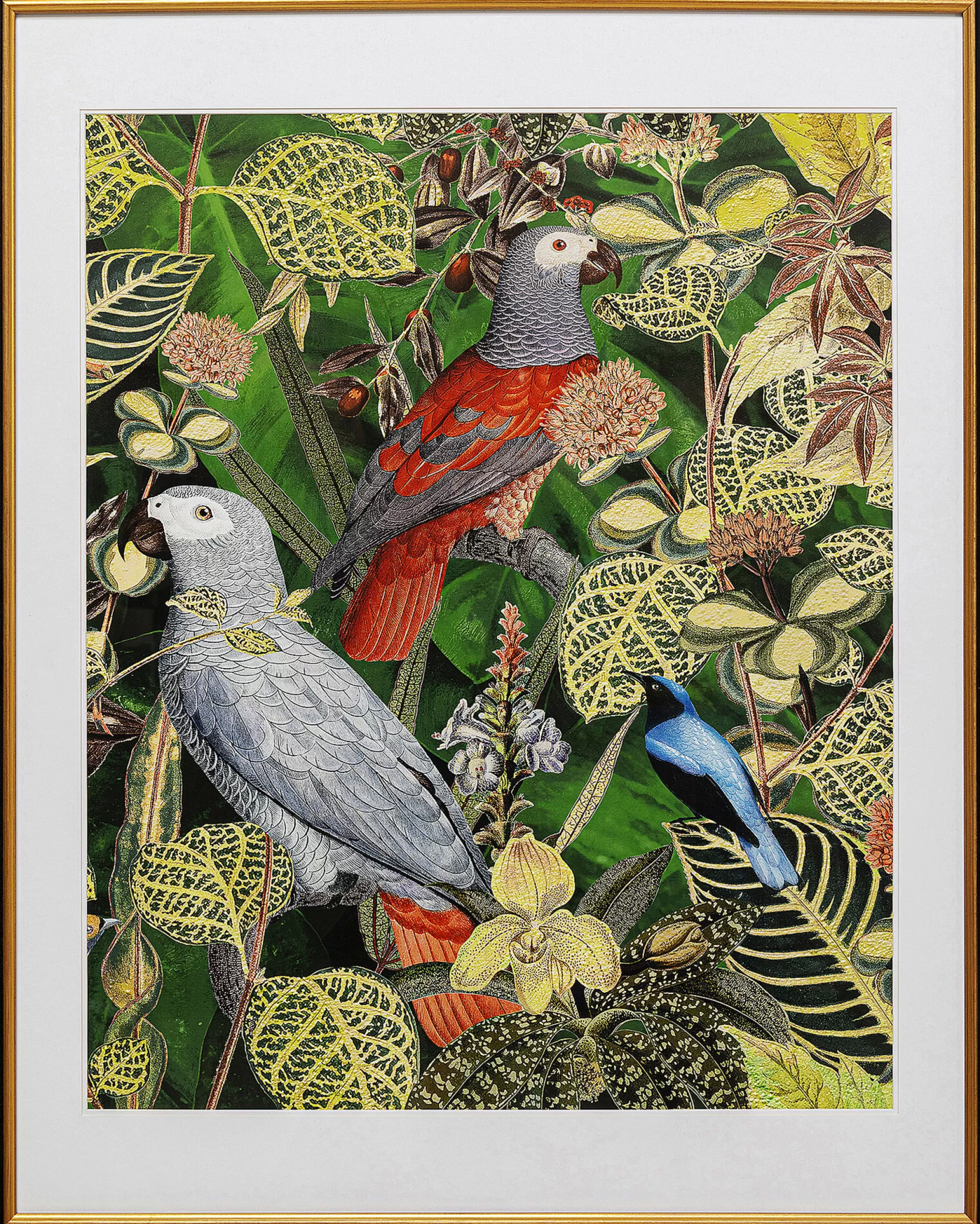 Shop Schilderij Birds In Jungle 80X100Cm Schilderijen