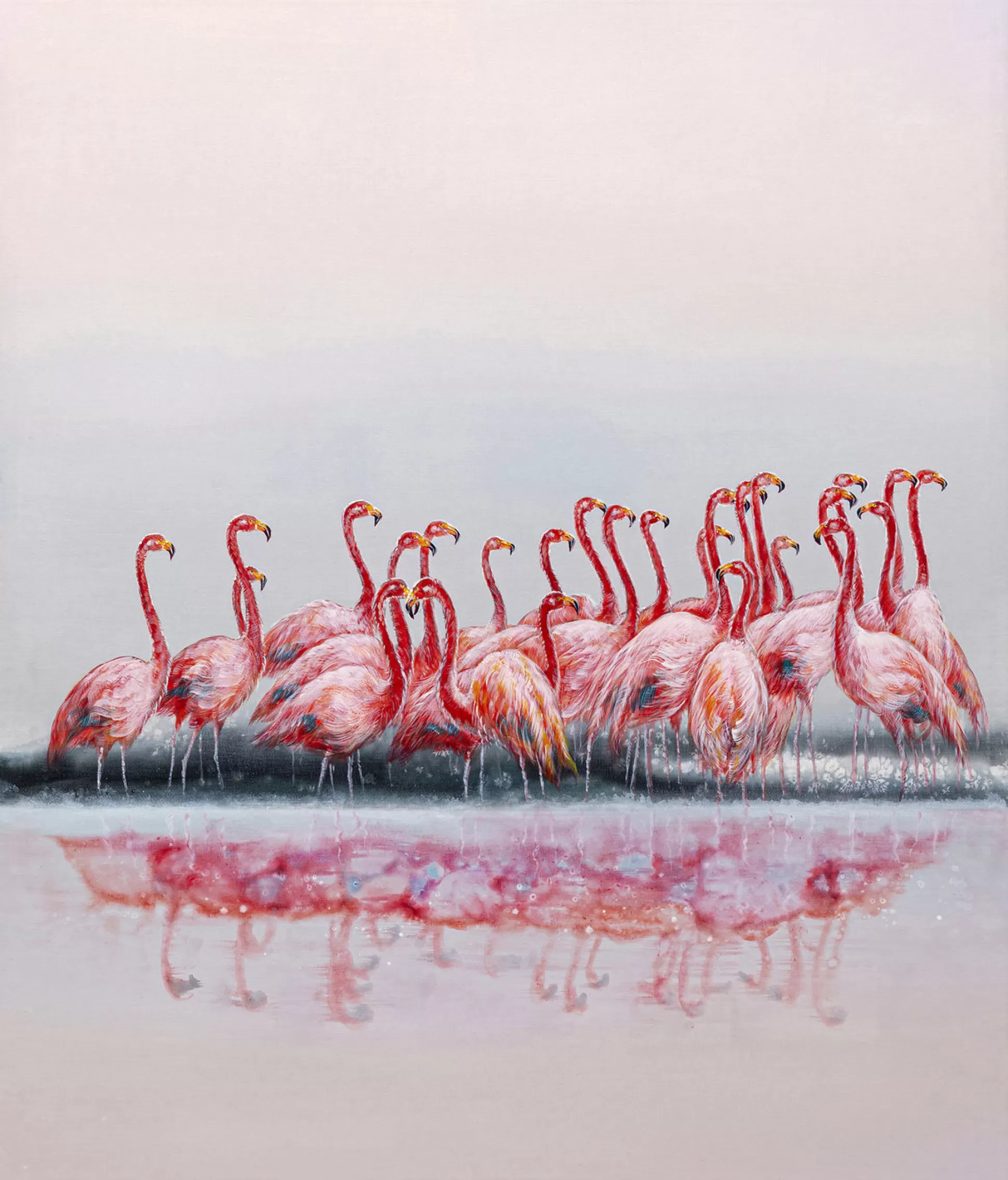 Flash Sale Schilderij Dating Flamingos 100X120Cm Schilderijen