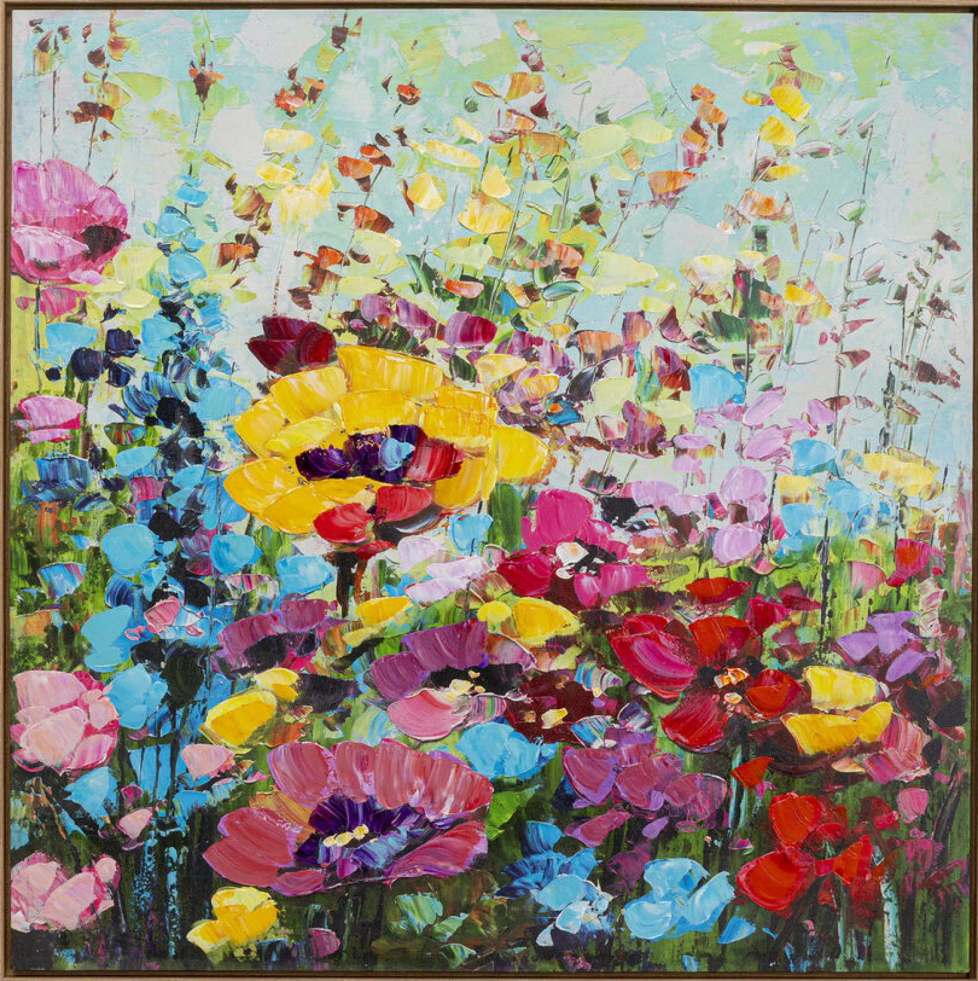 Online Schilderij Flowery Meadow 100X100Cm Schilderijen