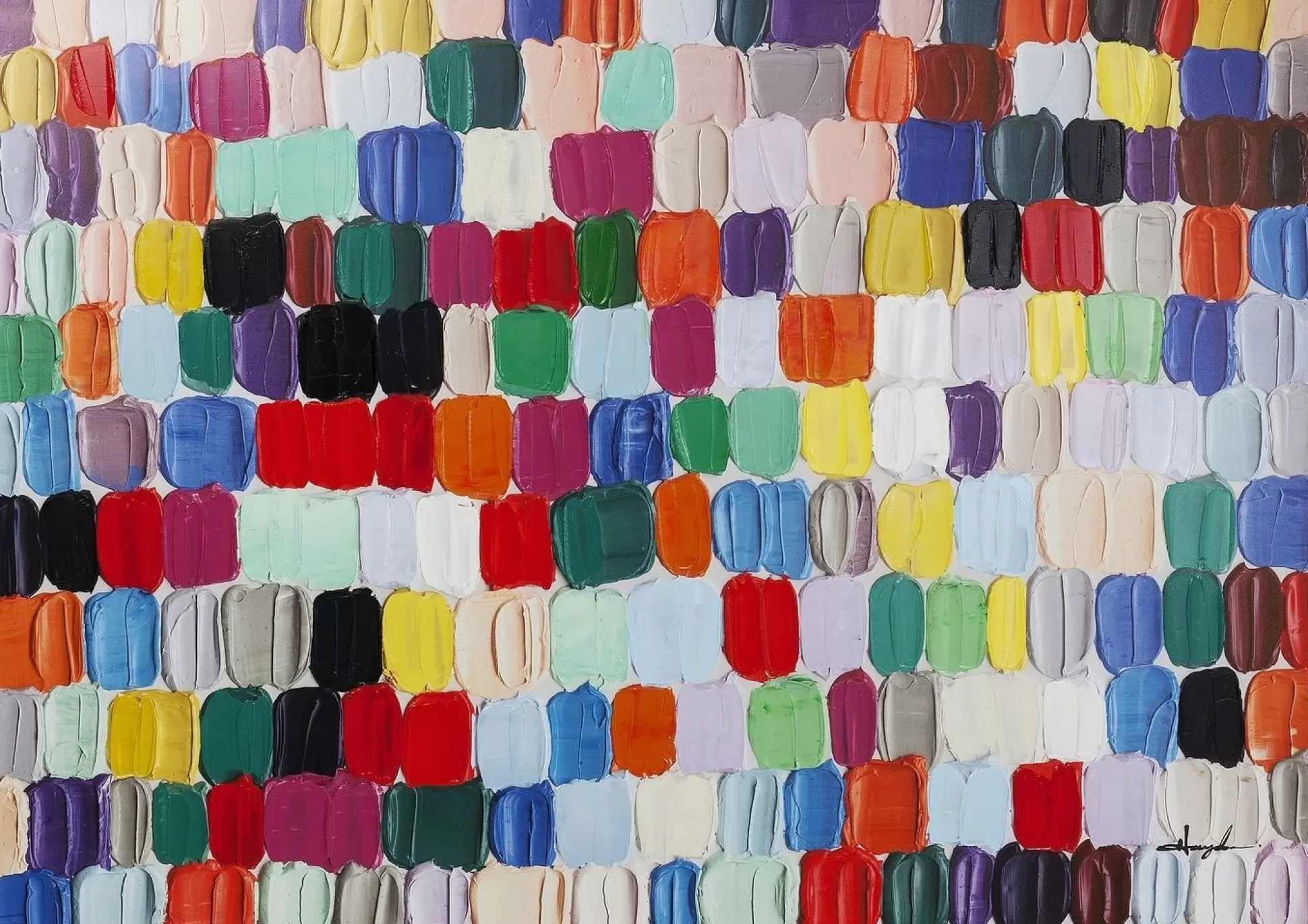 Discount Schilderij Touched Colorful Dots 140X200Cm Schilderijen