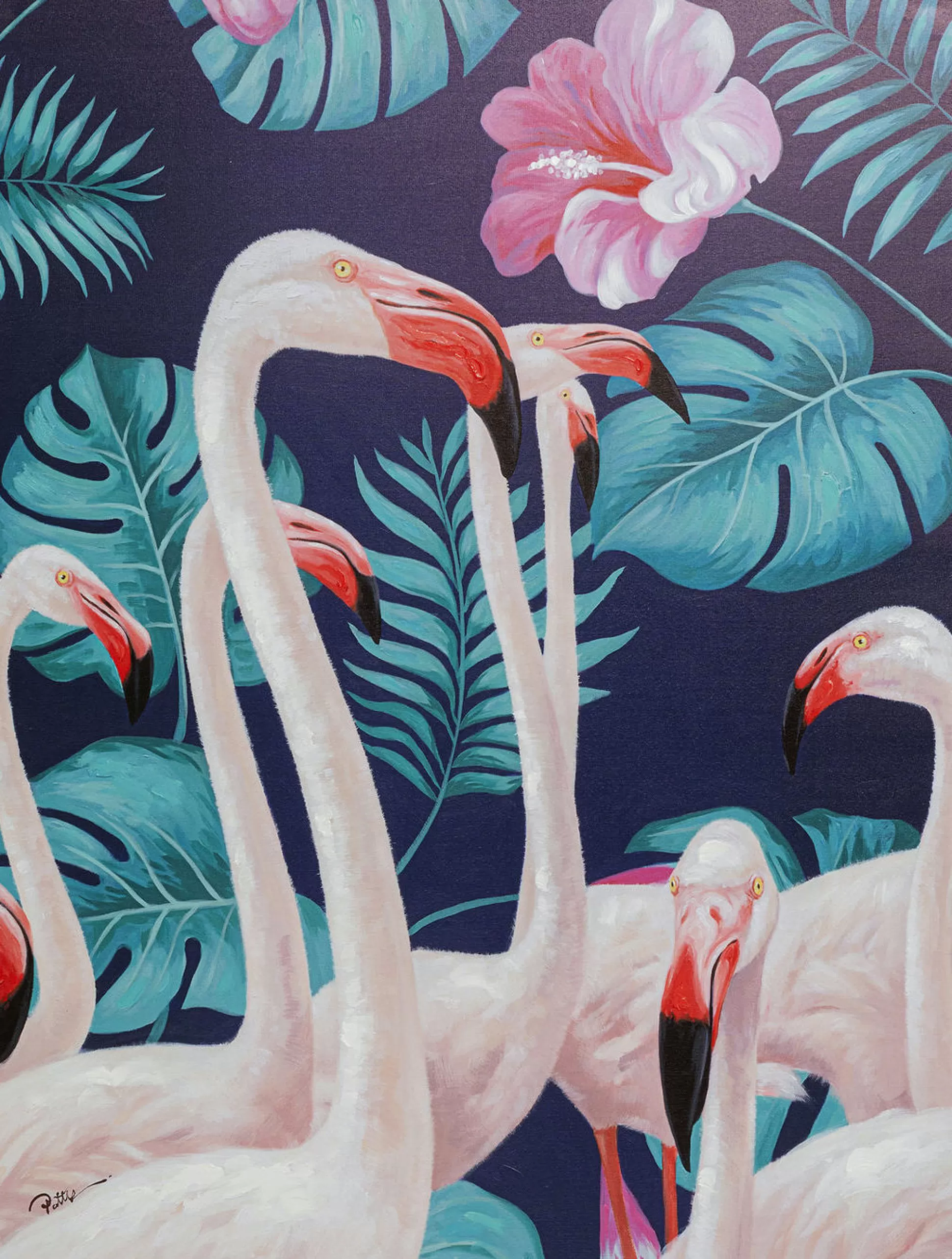 Store Schilderij Touched Flamingo Road Natuur 122X92Cm Schilderijen