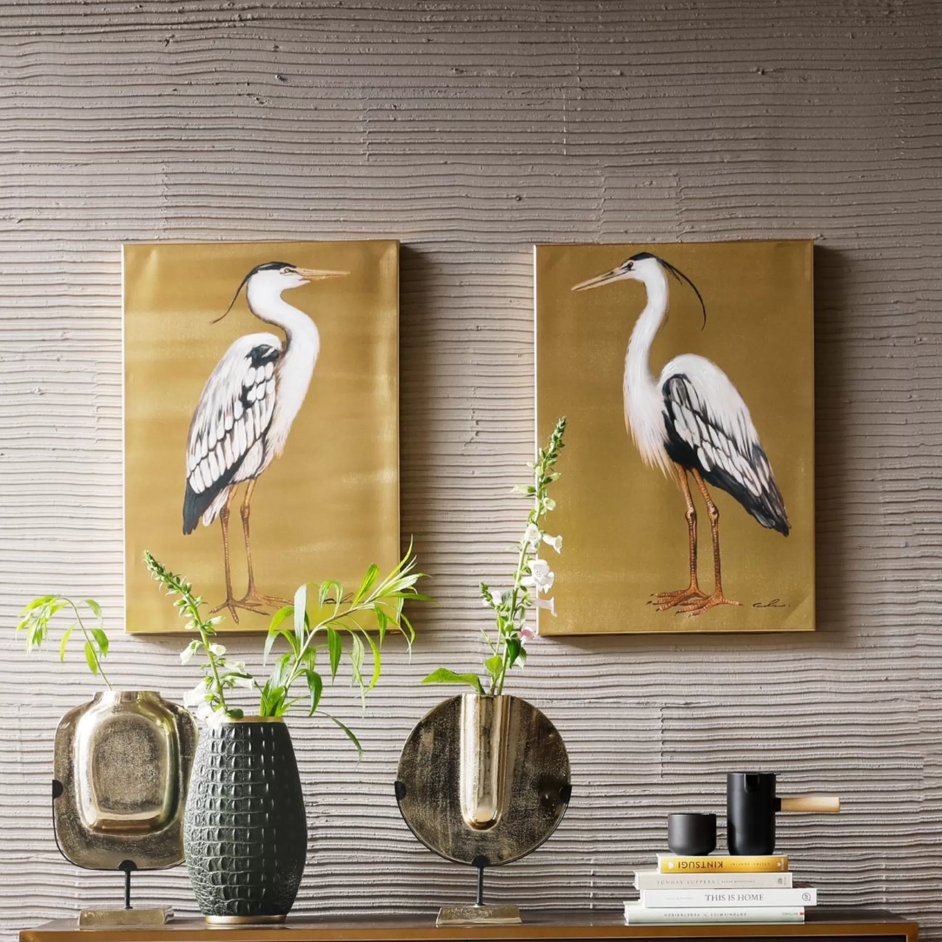 Shop Schilderij Touched Heron Links 70X50Cm Schilderijen