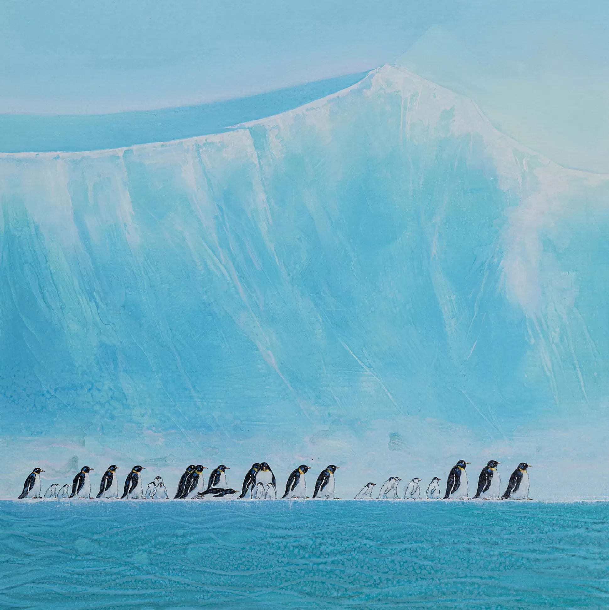 Sale Schilderij Walking Penguins 140X140Cm Schilderijen