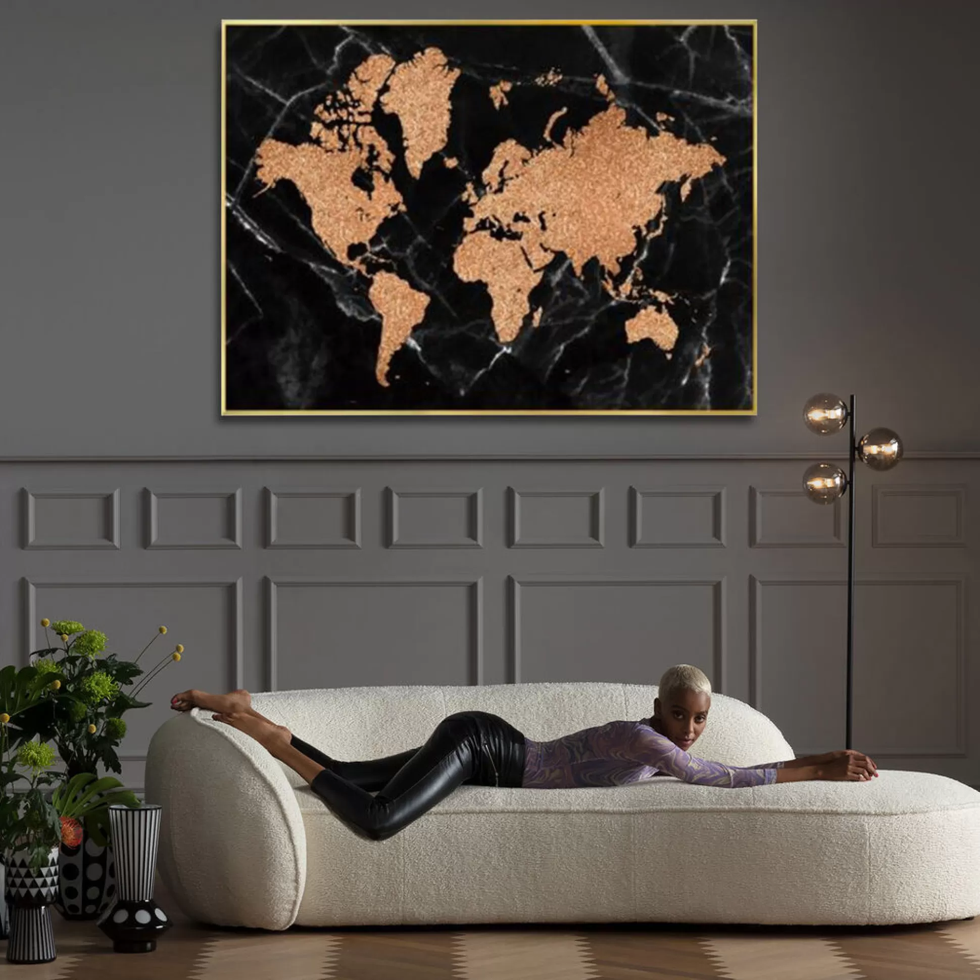 Flash Sale Schilderij World Map 150X100Cm Schilderijen