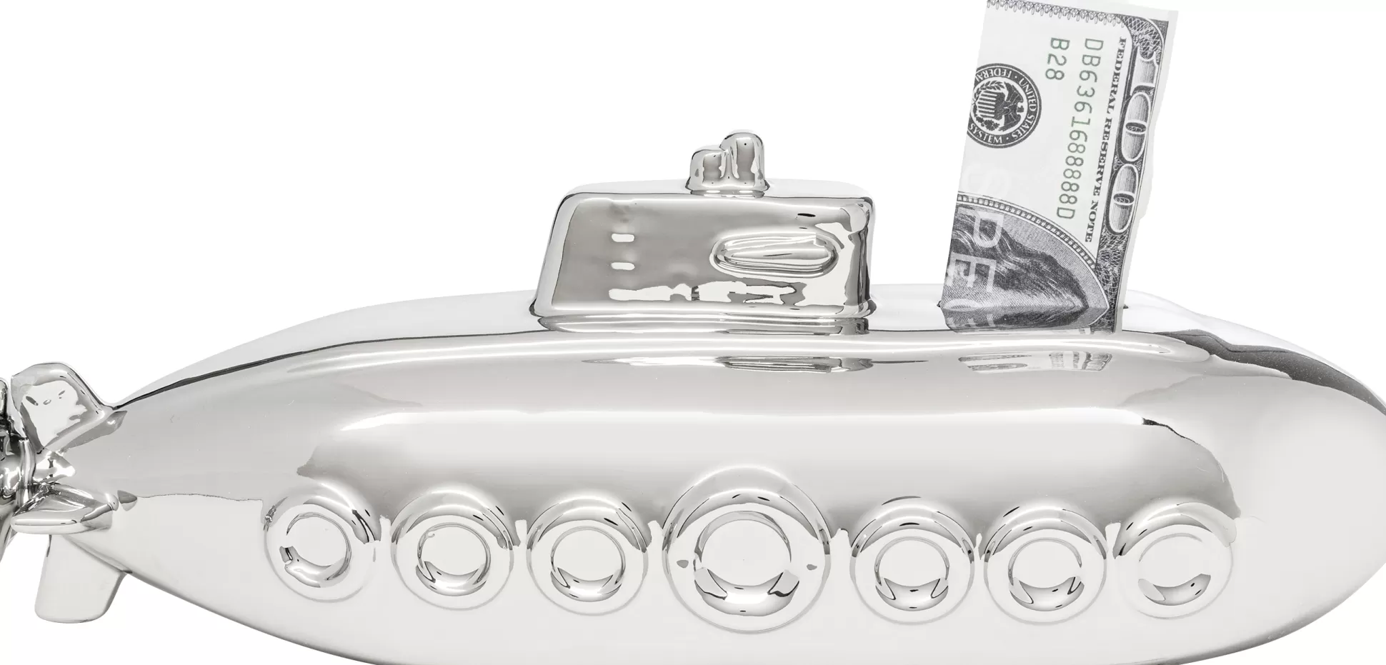 Fashion Spaarpot Submarine Silver 11Cm Spaarpotten