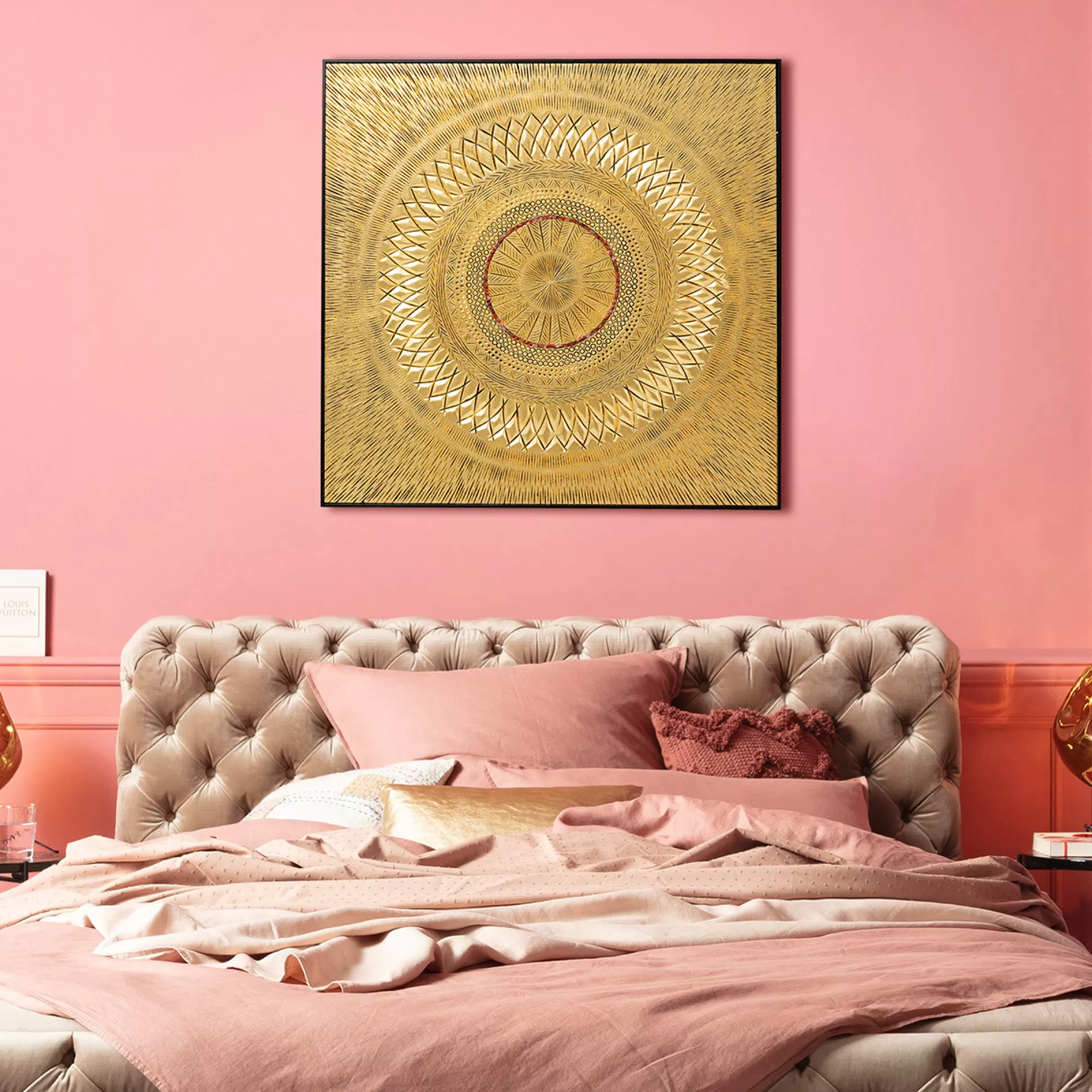 Cheap Wanddecoratie Art Geometric Circle Goud 120X120Cm Schilderijen