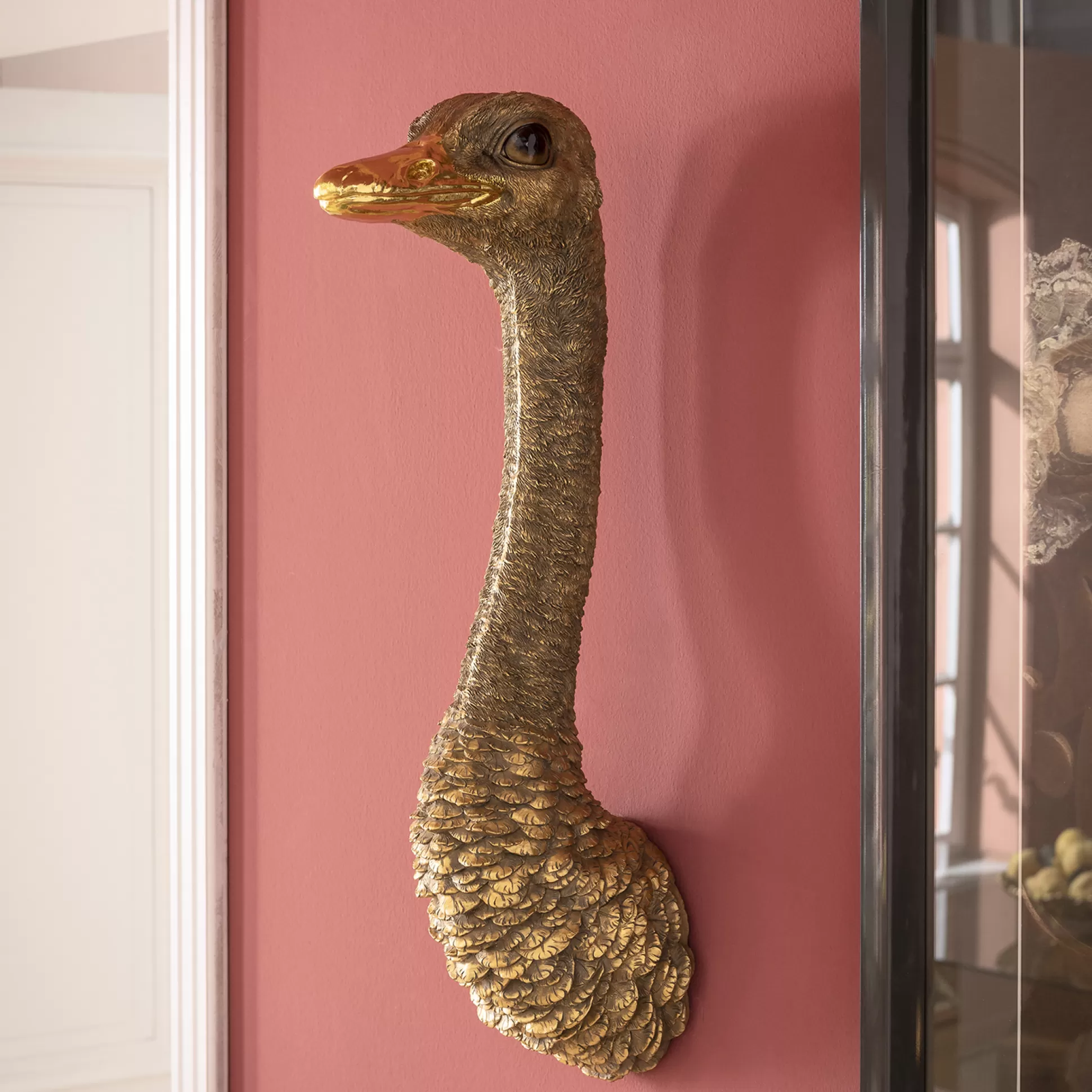 Store Wanddecoratie Ostrich Goud Wanddecoraties