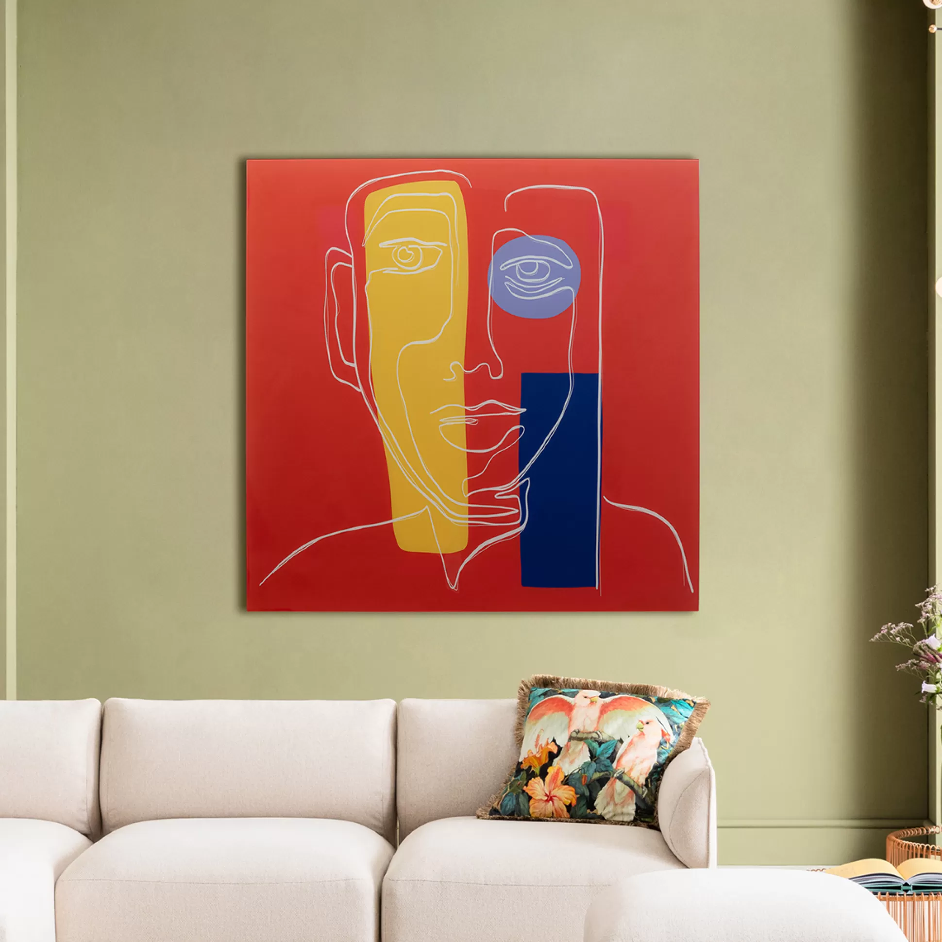 Best Sale Wandfoto Art Face Red 100X100Cm Schilderijen