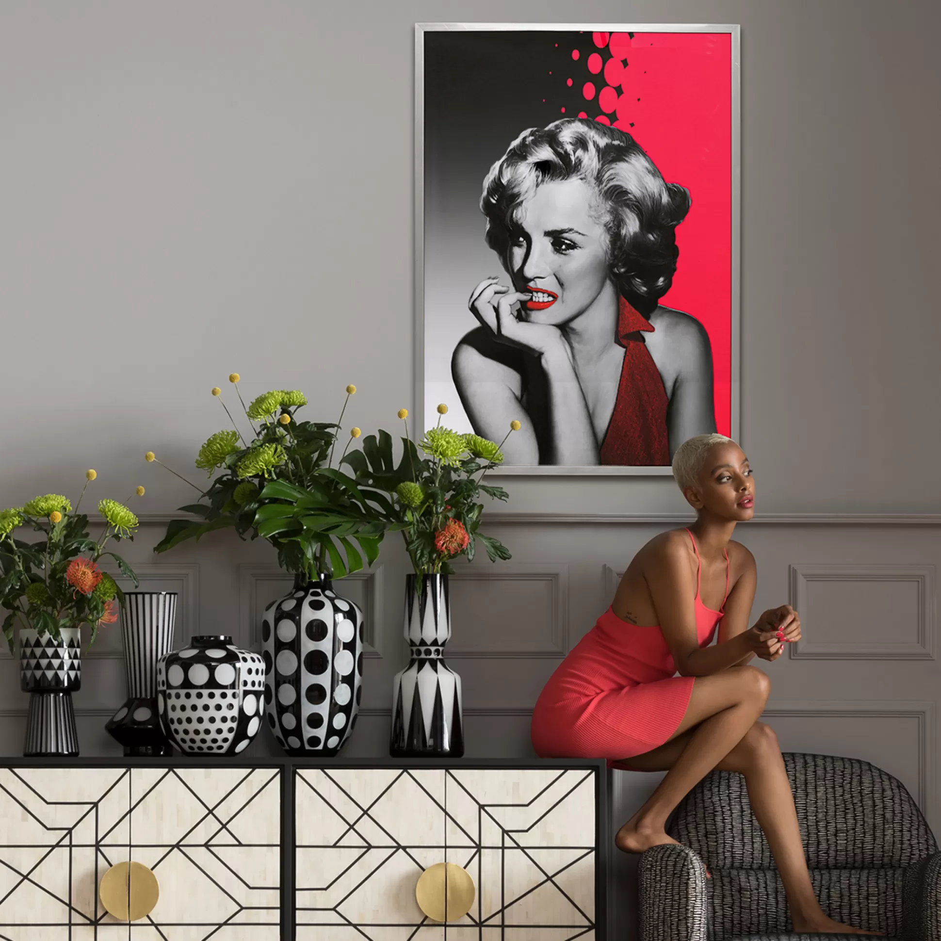 Best Wandfoto Diva Pixel Thinking 103X73Cm Schilderijen