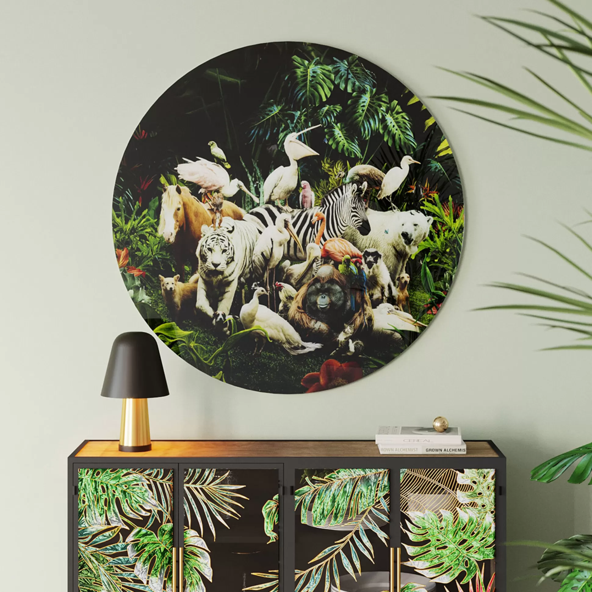 Hot Wandfoto Jungle Animals O120Cm Schilderijen